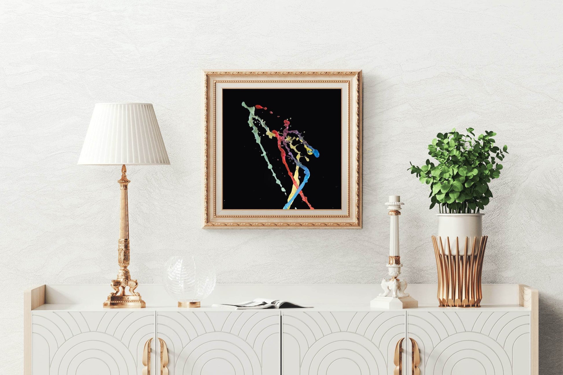 Multicolor Paint Splashing Abstract Wall Art - beink online art store