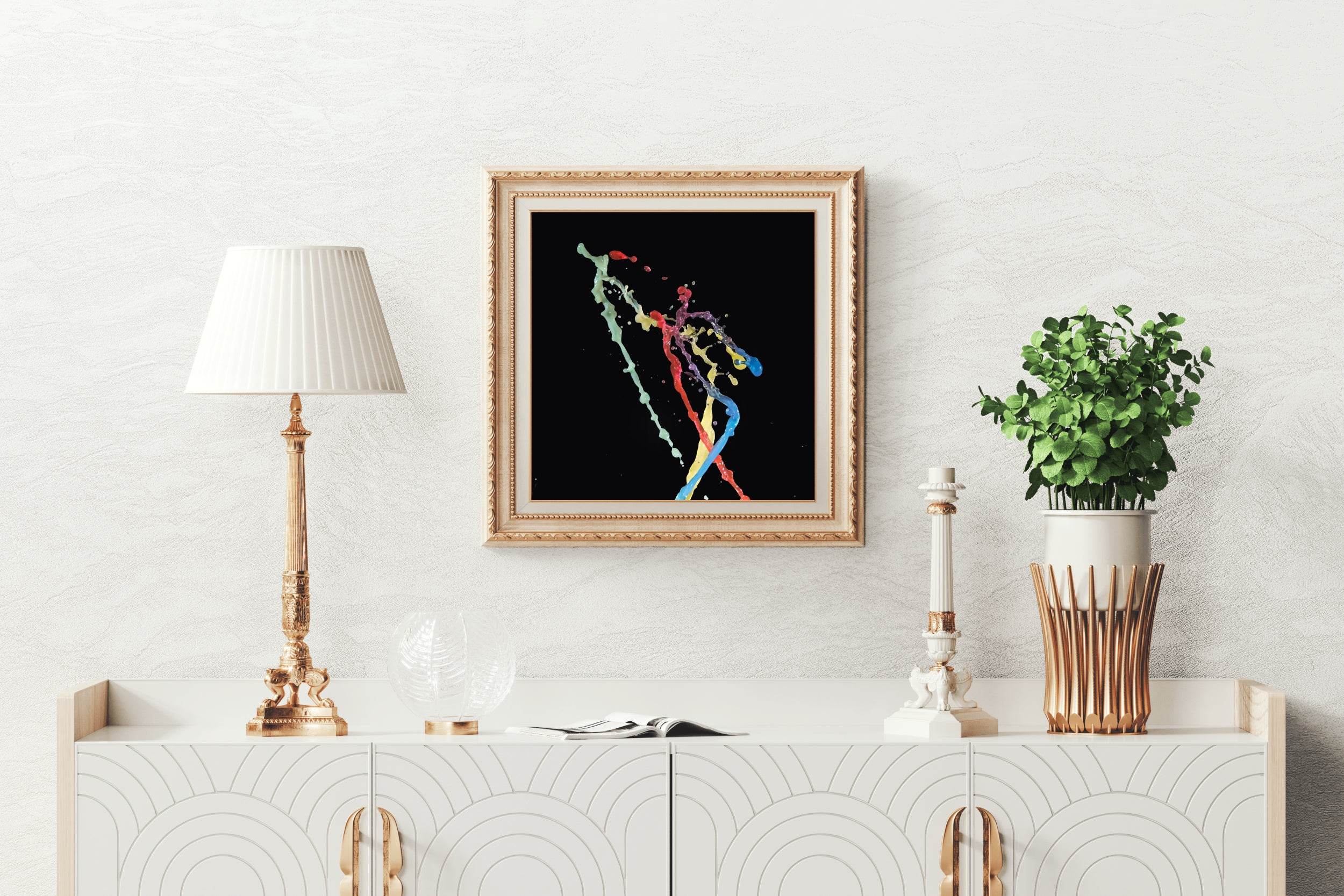 Multicolor Paint Splashing Abstract Wall Art - beink online art store