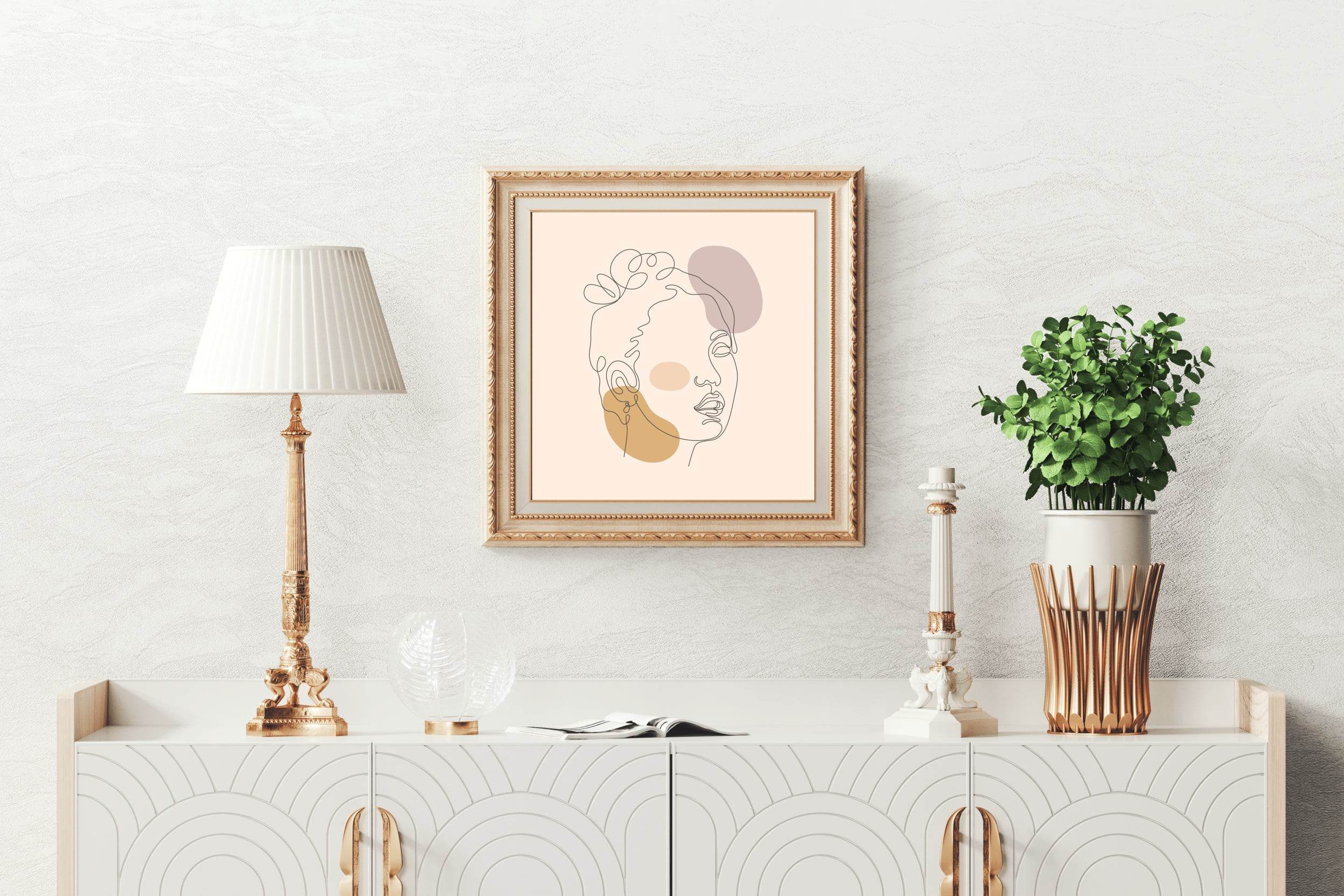 Woman Face With One Eye Line Art - beink online art store