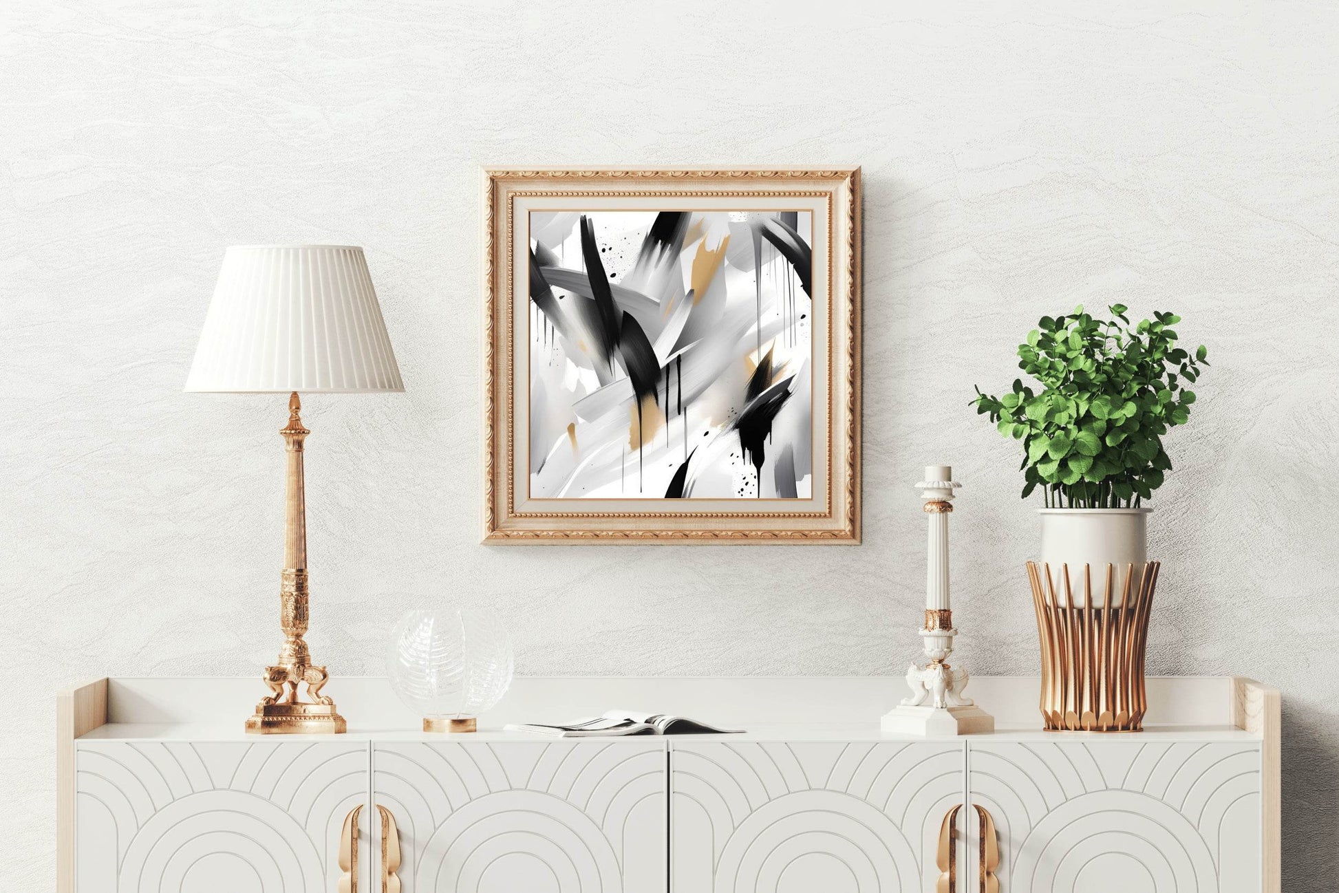 Cross Black and Grey Brush Strokes Abstract Wall Art - beink online art store