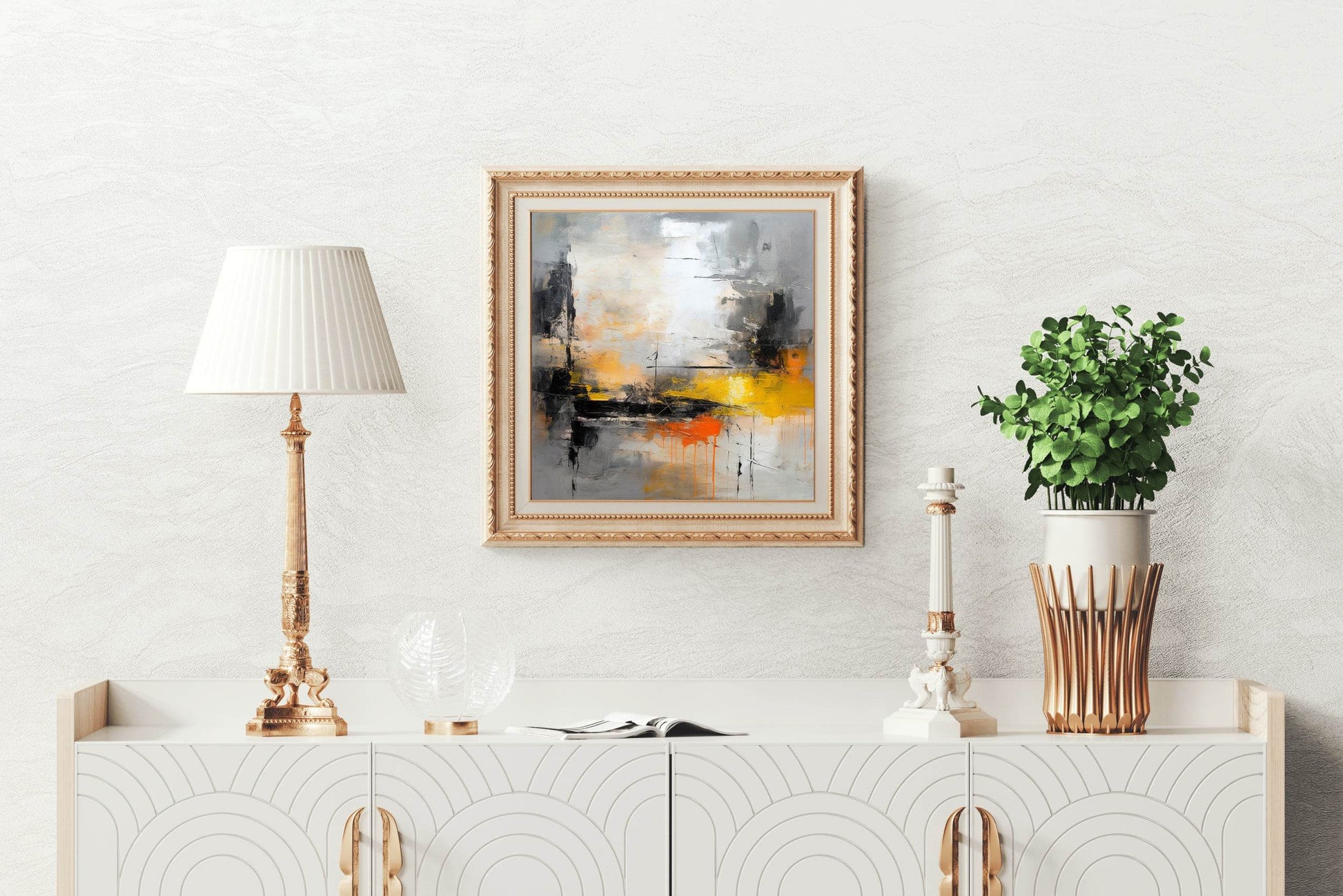 Ship in a Sea Brush Strokes Abstrat Wall Art - beink online art store
