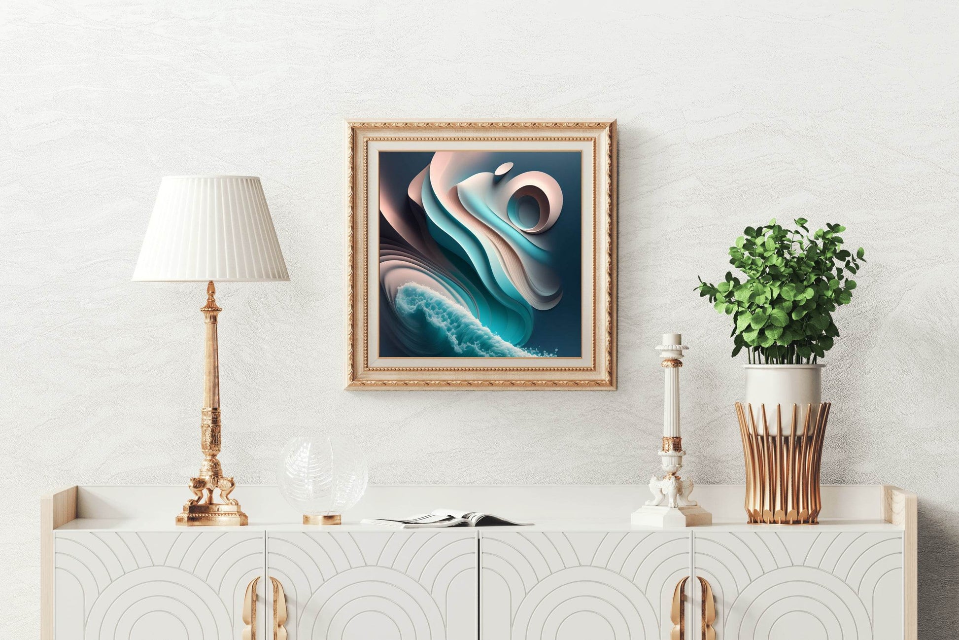 Colorful Water Waves Abstract Wall Art - beink online art store