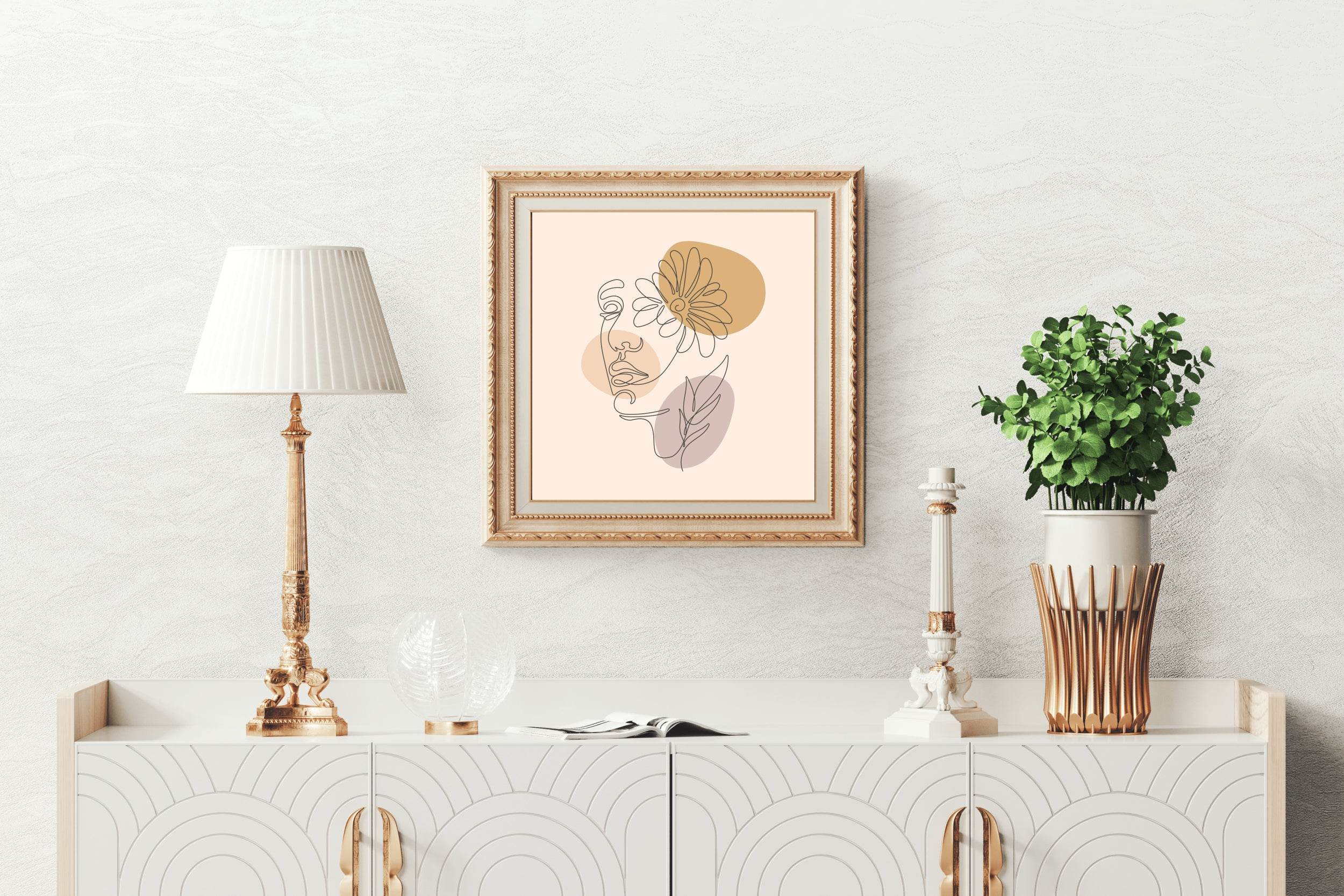 Minimal Women and Flowers Wall Art - beink online art store