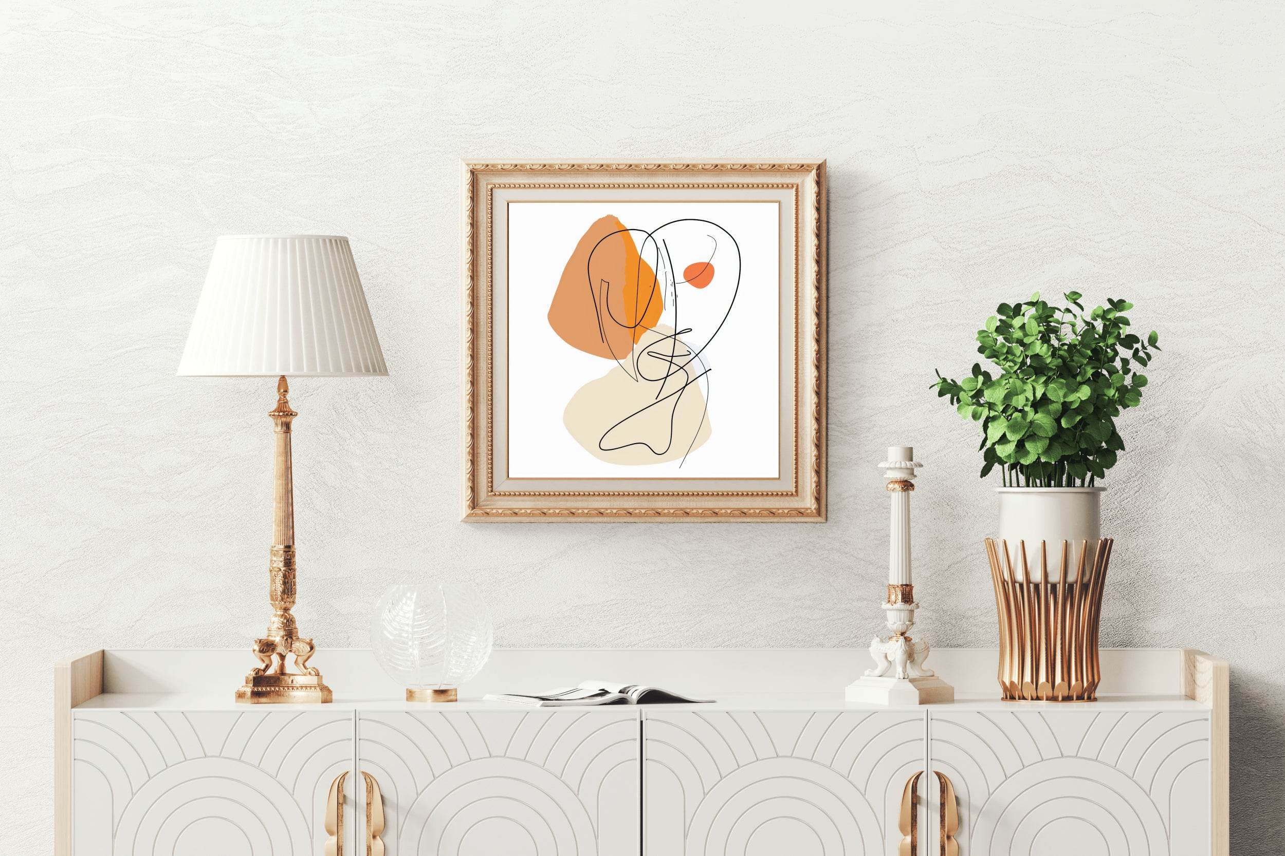 Minimalist Line Art With Color - beink online art store