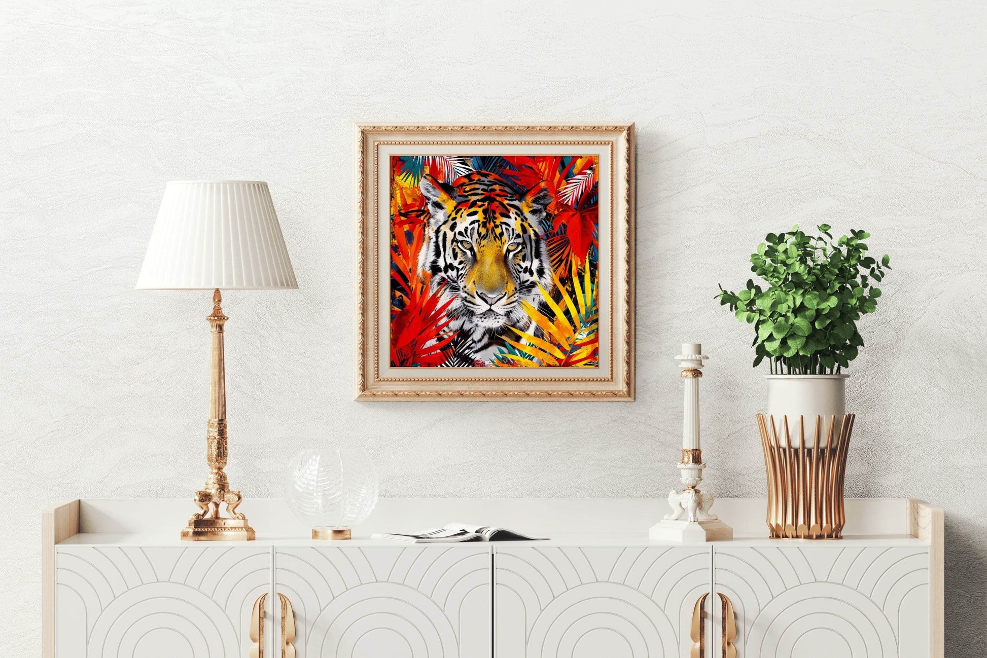 Painting of Tiger in a Jungle - beink online art store