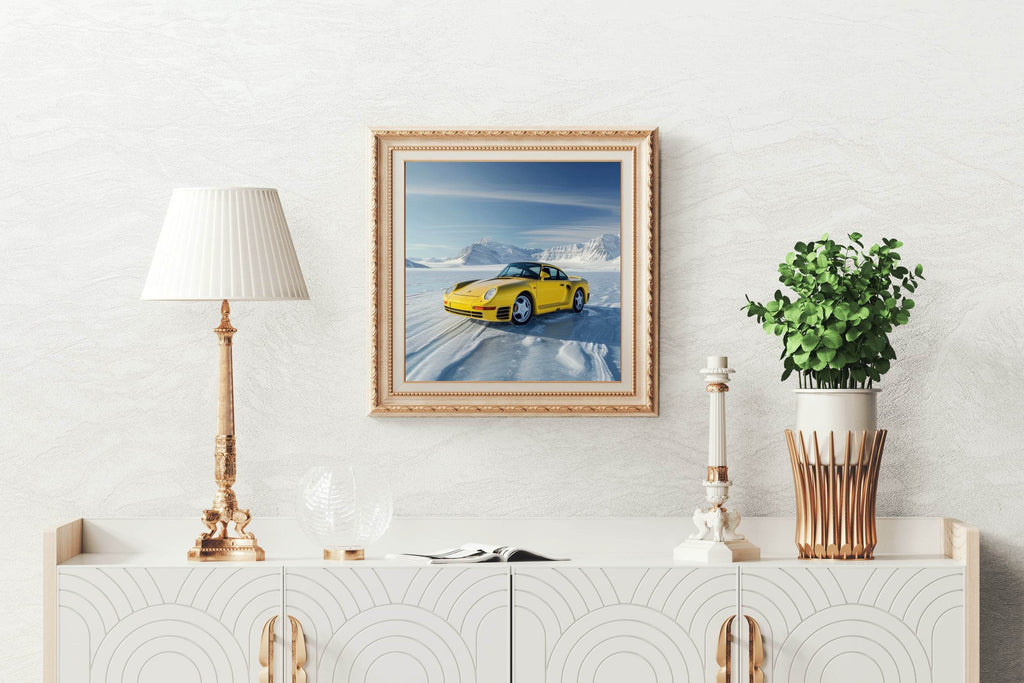 Porsche 959 RSR Gold Wall Art - beink online art store