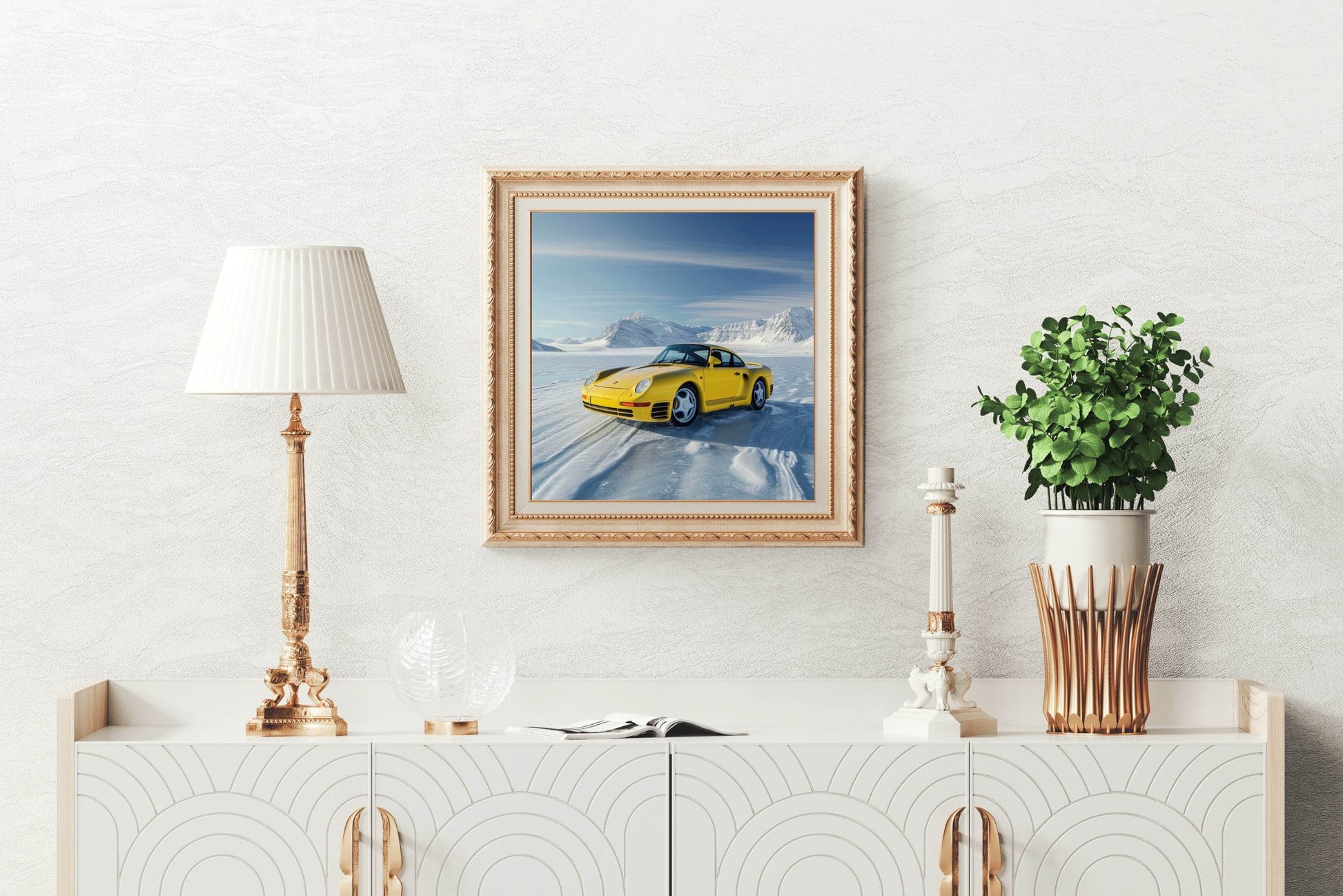 Porsche 959 RSR Gold Wall Art - beink online art store