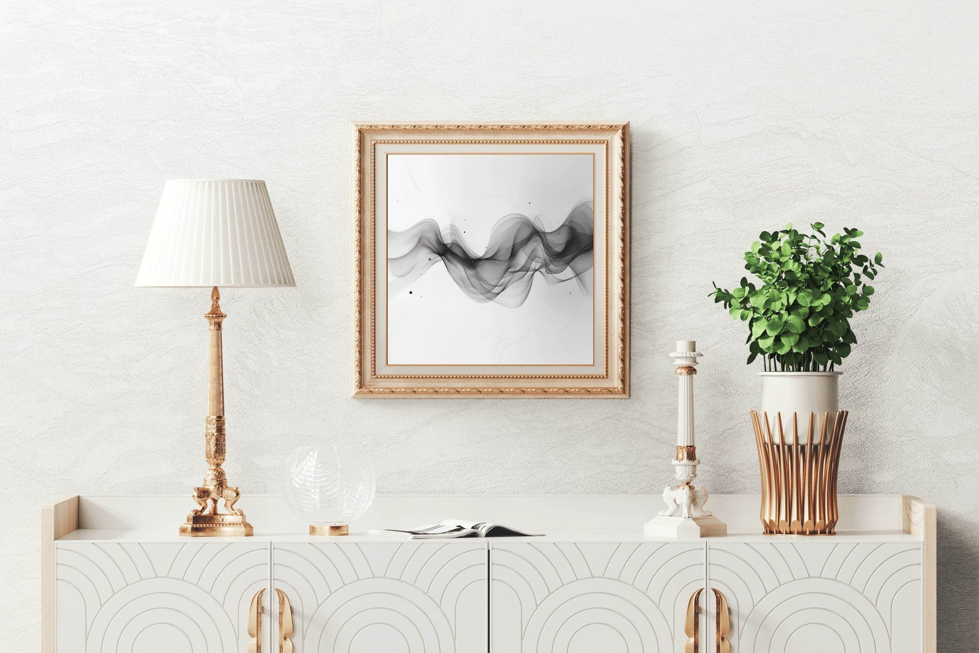 Grayscale Flow - Flowing Lines in Gray Shades Wall Art - beink online art store