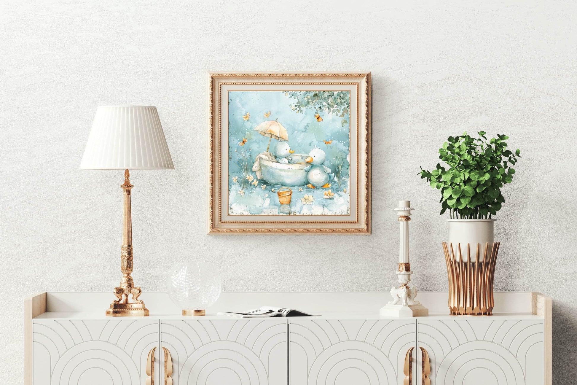 Cute Watercolor Style Duck Illustration - beink online art store