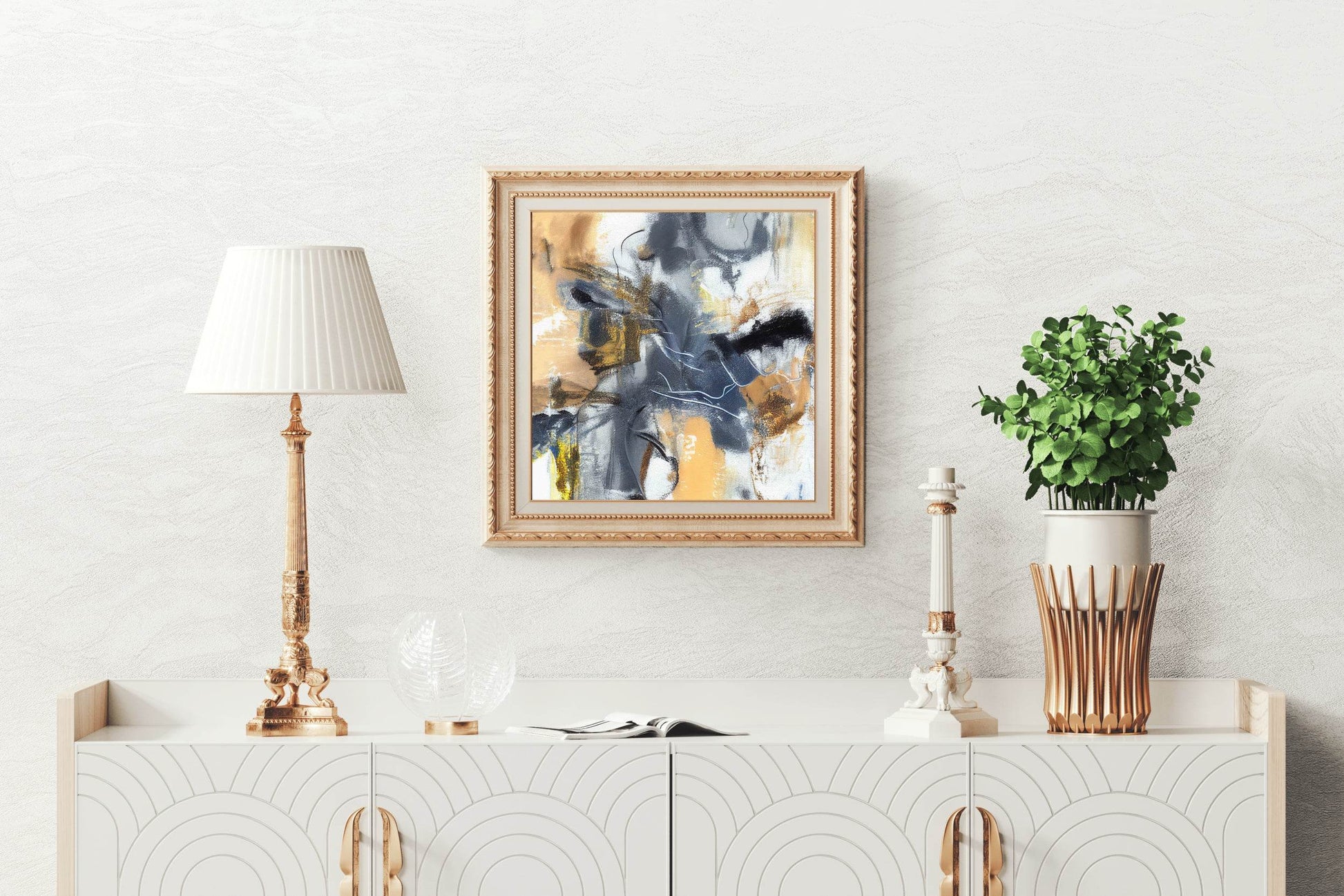 Desert View With Brush Strokes Abstract Wall Art - beink online art store