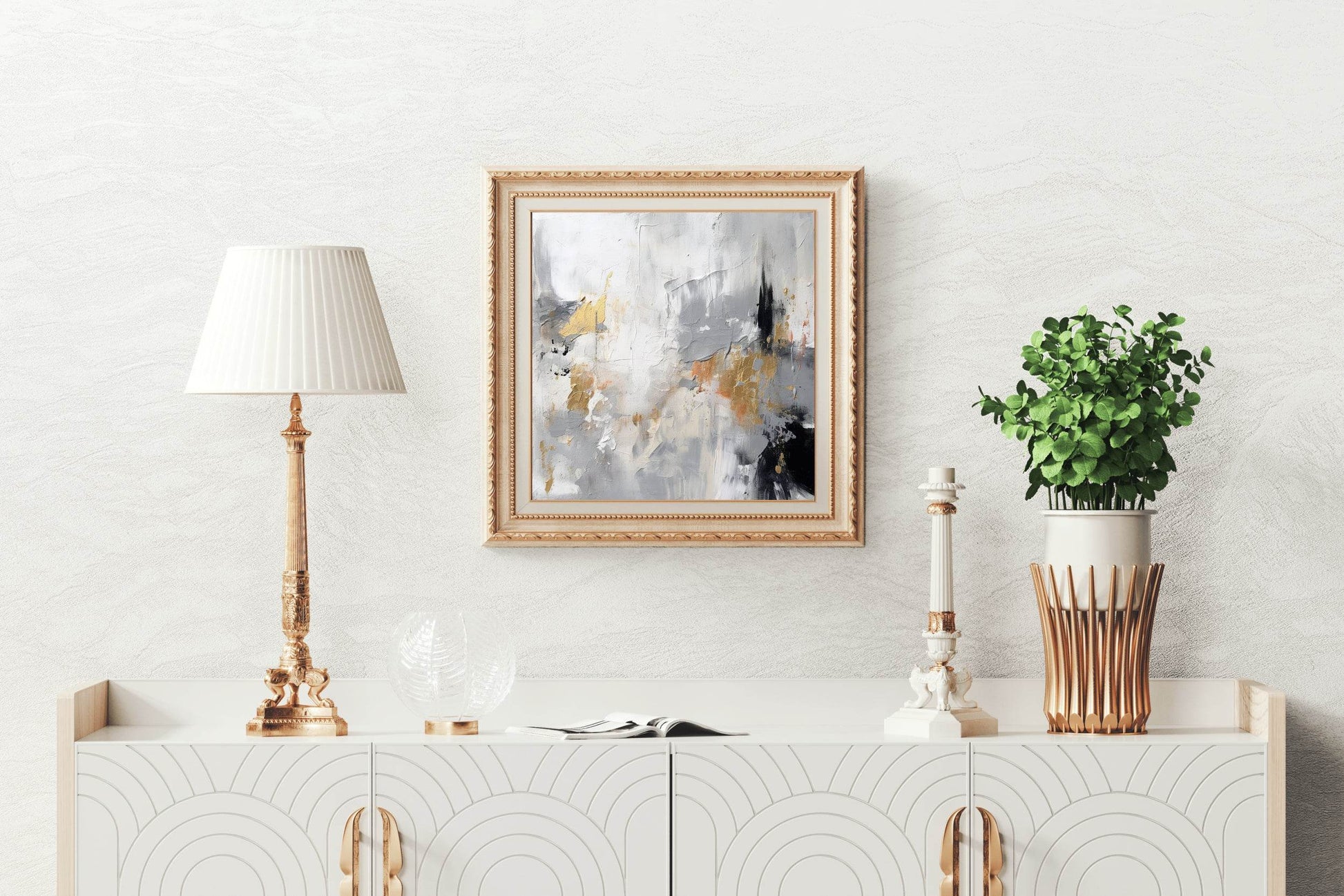 Golden Black Water Color Abstract Wall Art - beink online art store