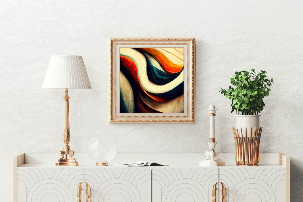 Bold Color Paper Curves Abstract Wall Art - beink online art store