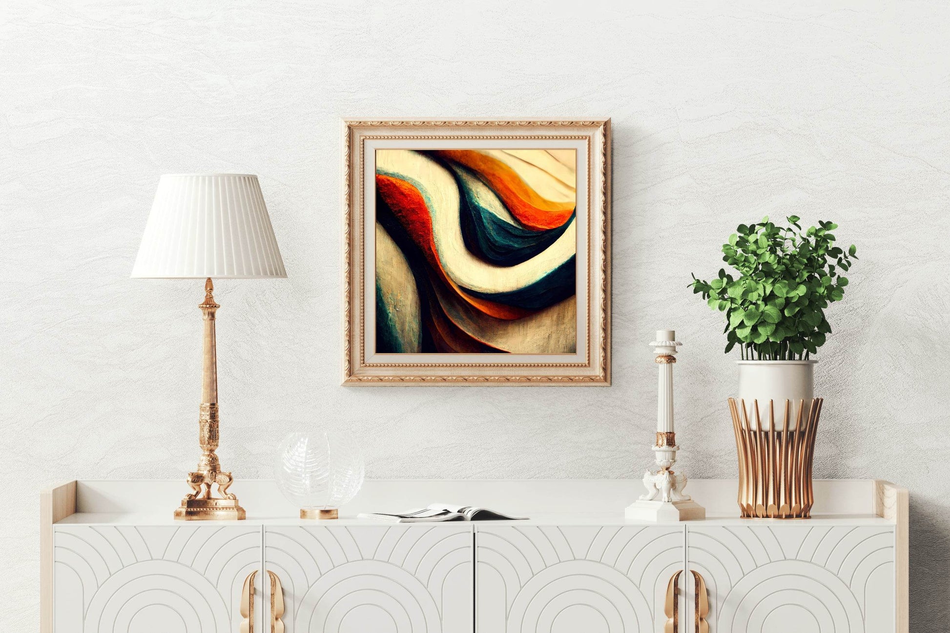Bold Color Paper Curves Abstract Wall Art - beink online art store