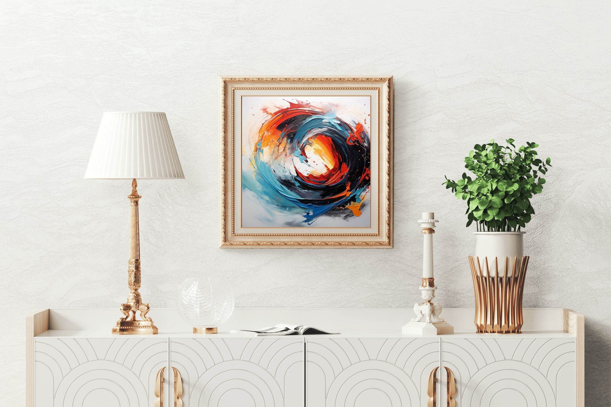 Colorful Painting Circle Abstract Wall Art - beink online art store