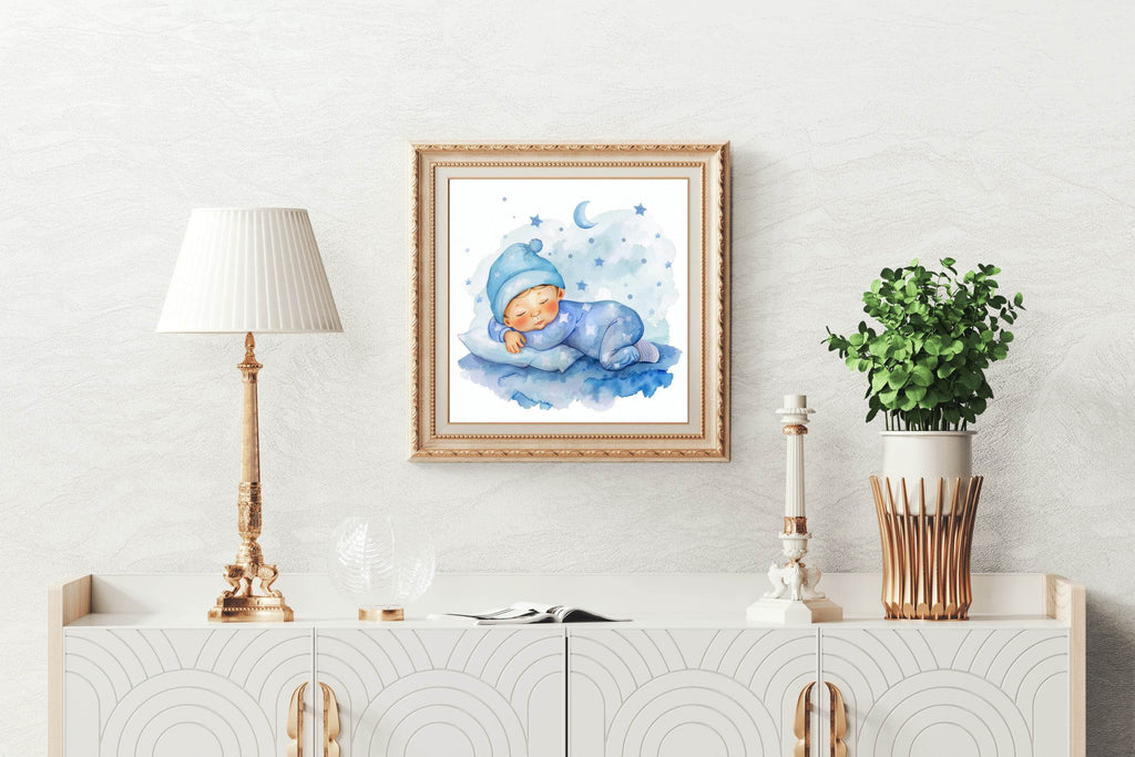 Watercolor Baby Sleeping Wall Art - beink online art store