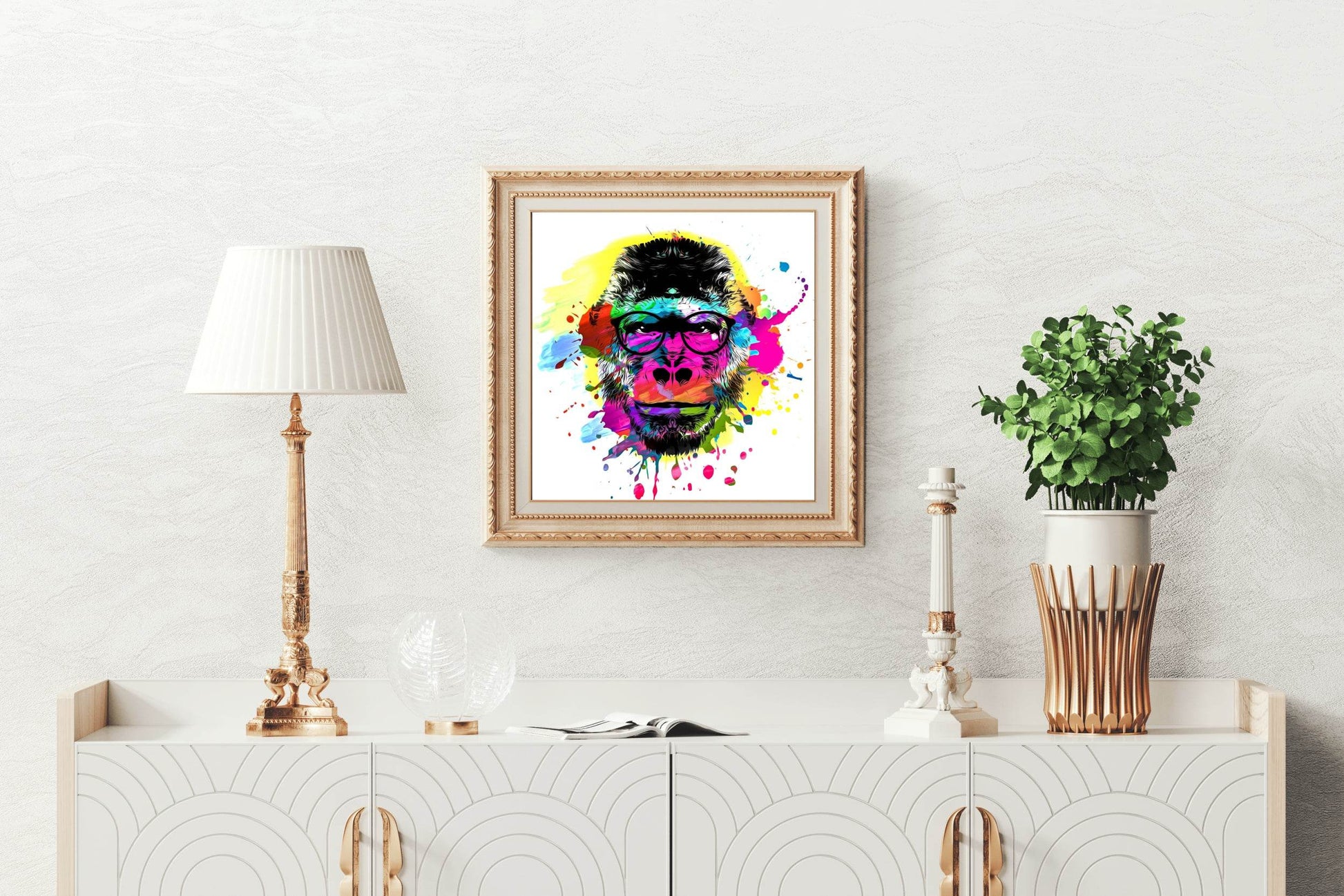 Artistic Color Monkey Muzzle in Eyeglasses - beink online art store