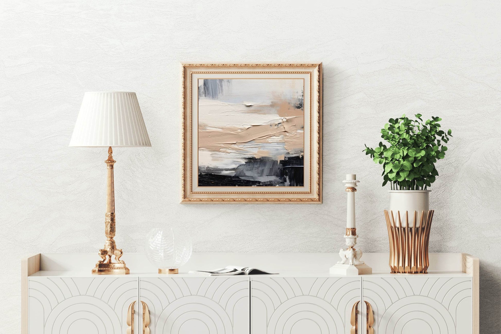 Black, Grey, Bronze Curves Abstract Wall Art - beink online art store