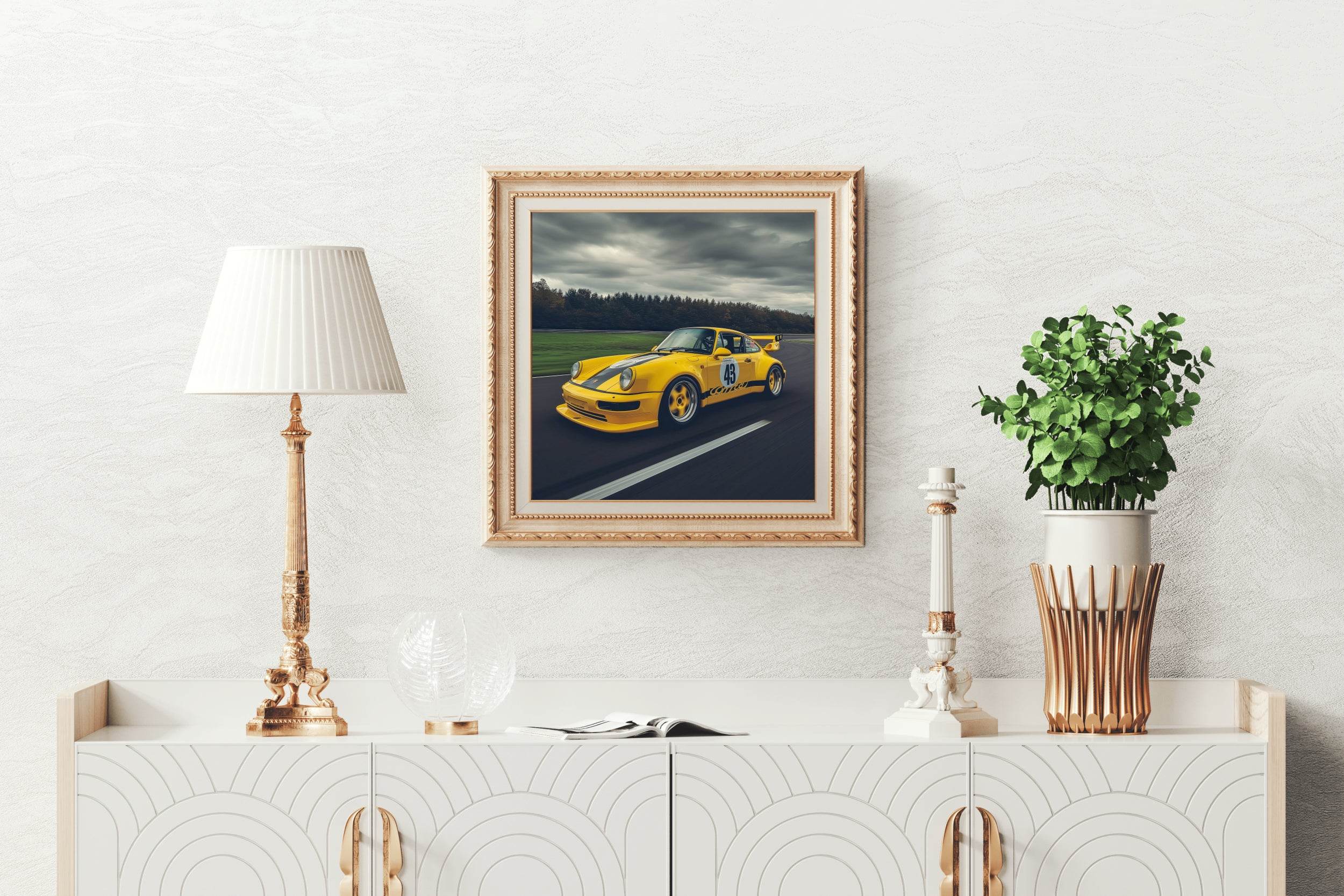 Porsche911 RWB Yellow Wall Art - beink online art store