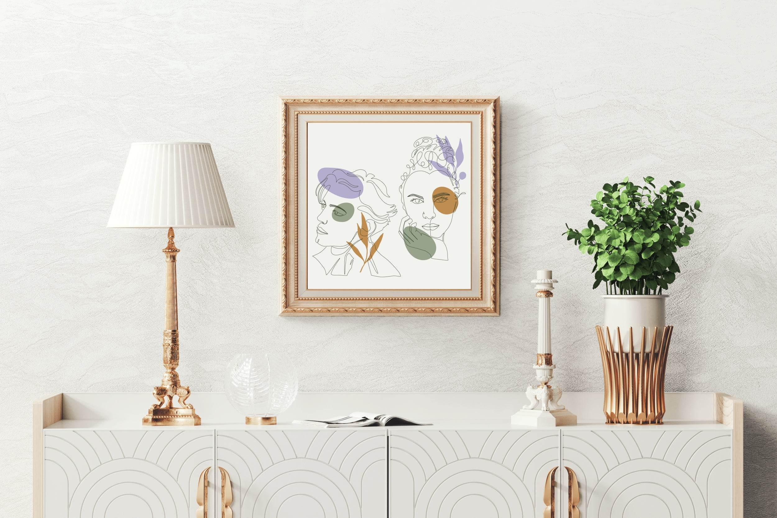 Line Art Faces Women Wall Art - beink online art store