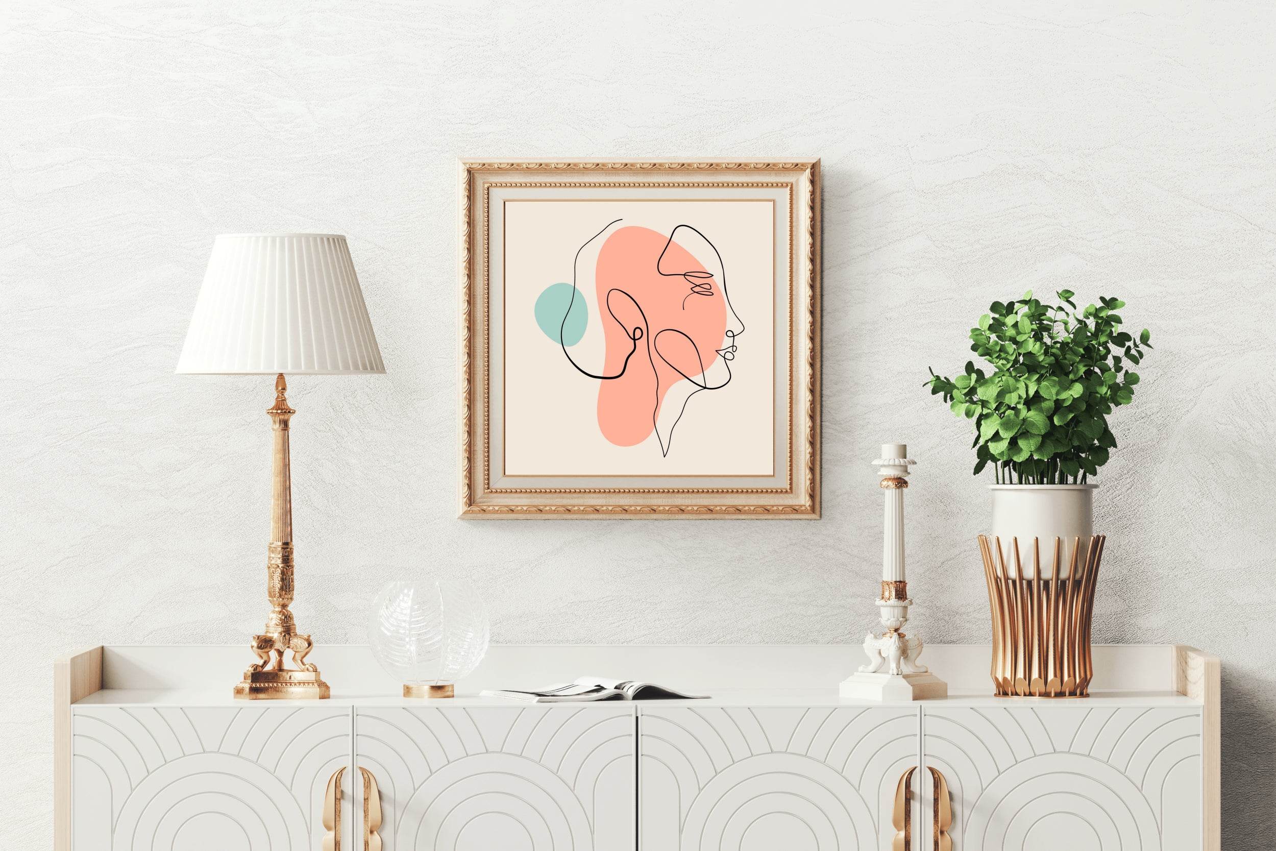 Stylized Image of Woman Face Wall Art - beink online art store