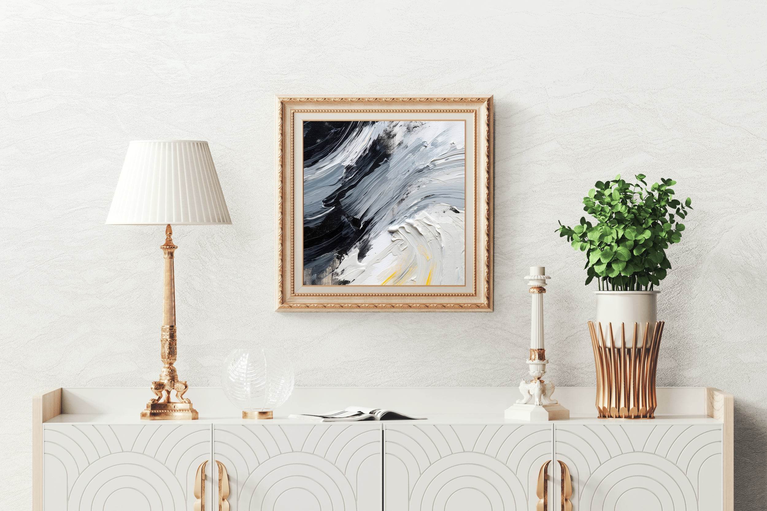 Tides Brush Strokes Abstract Wall Art - beink online art store