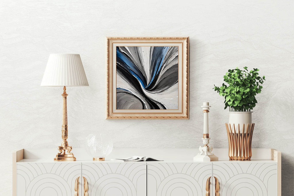 Black Paint Brush Strokes Abstract Wall Art - beink online art store