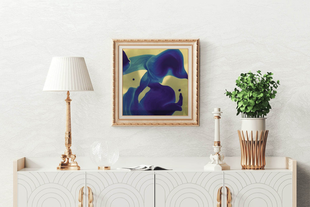 Blue Oil Paint Abstract Wall Art - beink online art store
