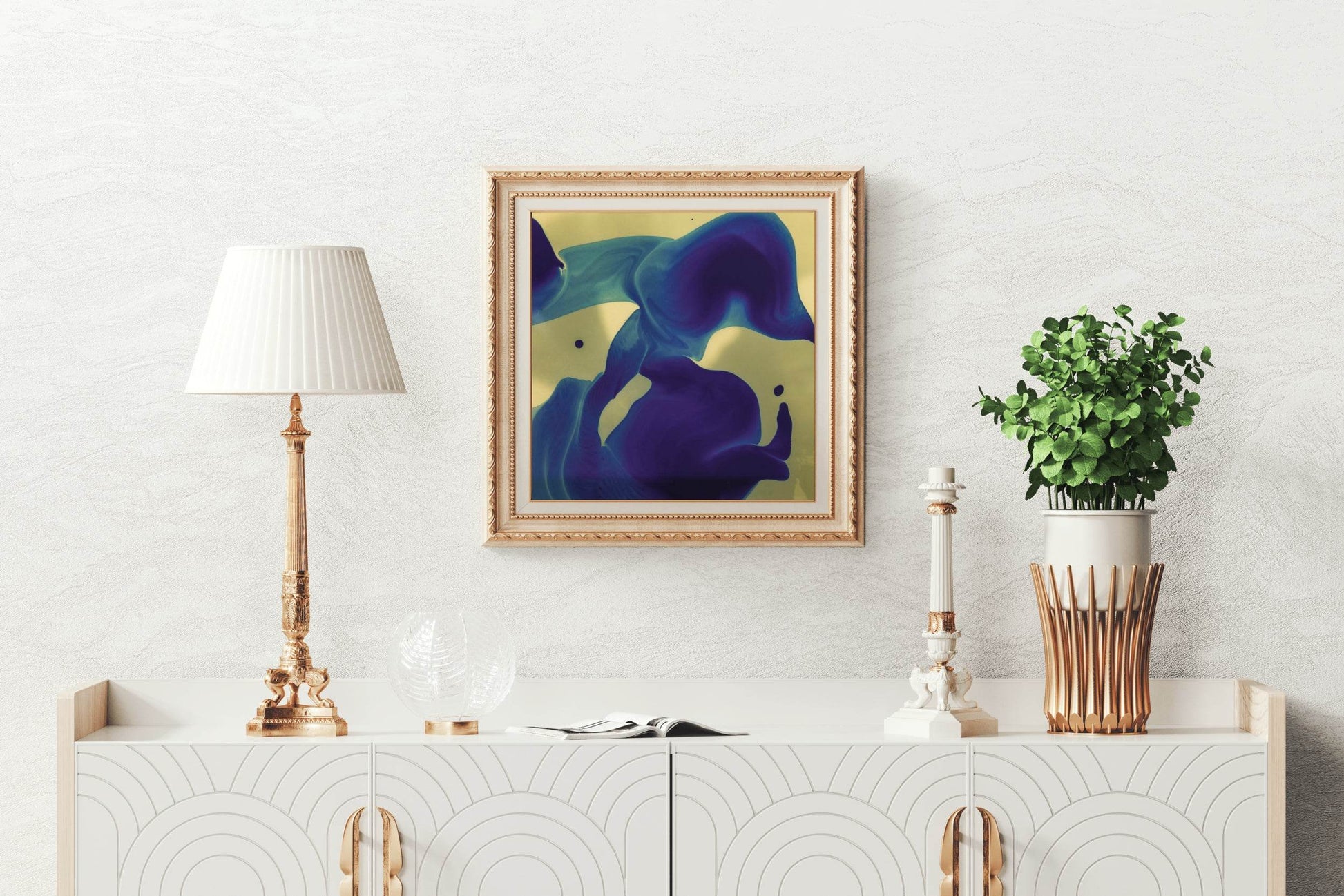 Blue Oil Paint Abstract Wall Art - beink online art store