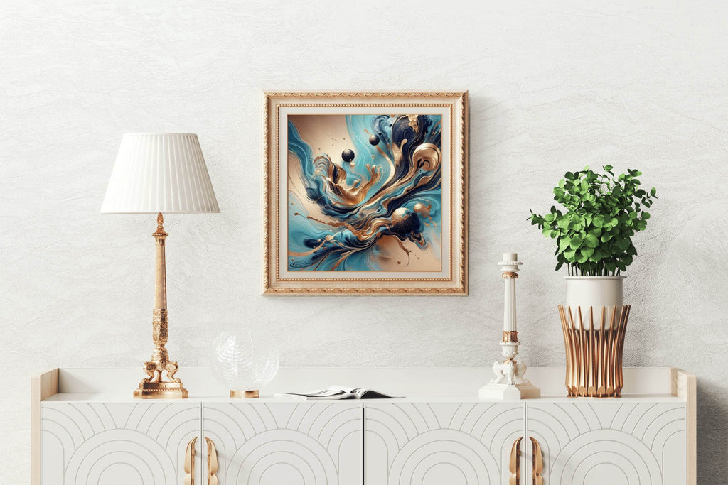 Fancy 3D Ocean Blue Abstract Wall Art - beink online art store