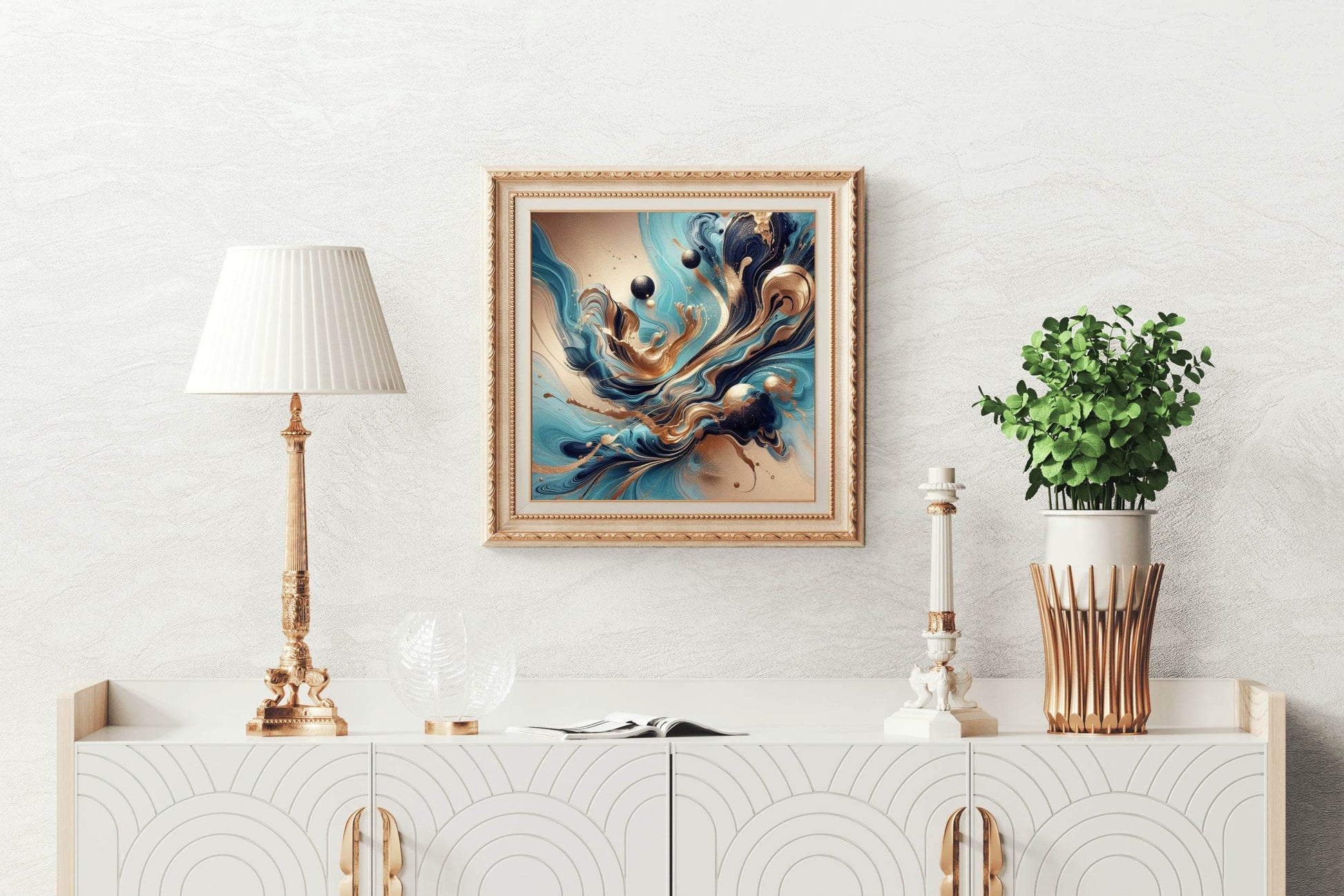 Fancy 3D Ocean Blue Abstract Wall Art - beink online art store