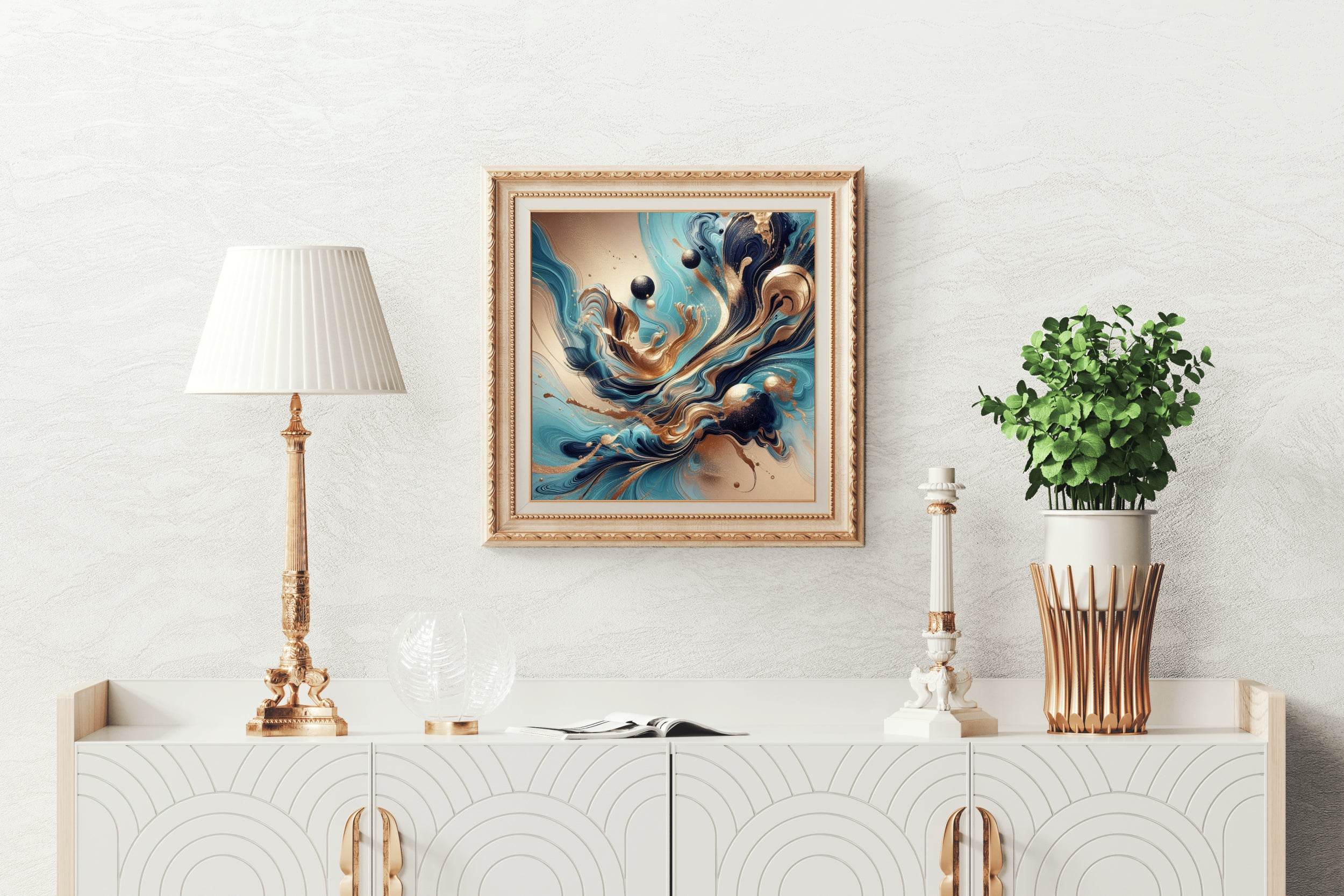 Fancy 3D Ocean Blue Abstract Wall Art - beink online art store