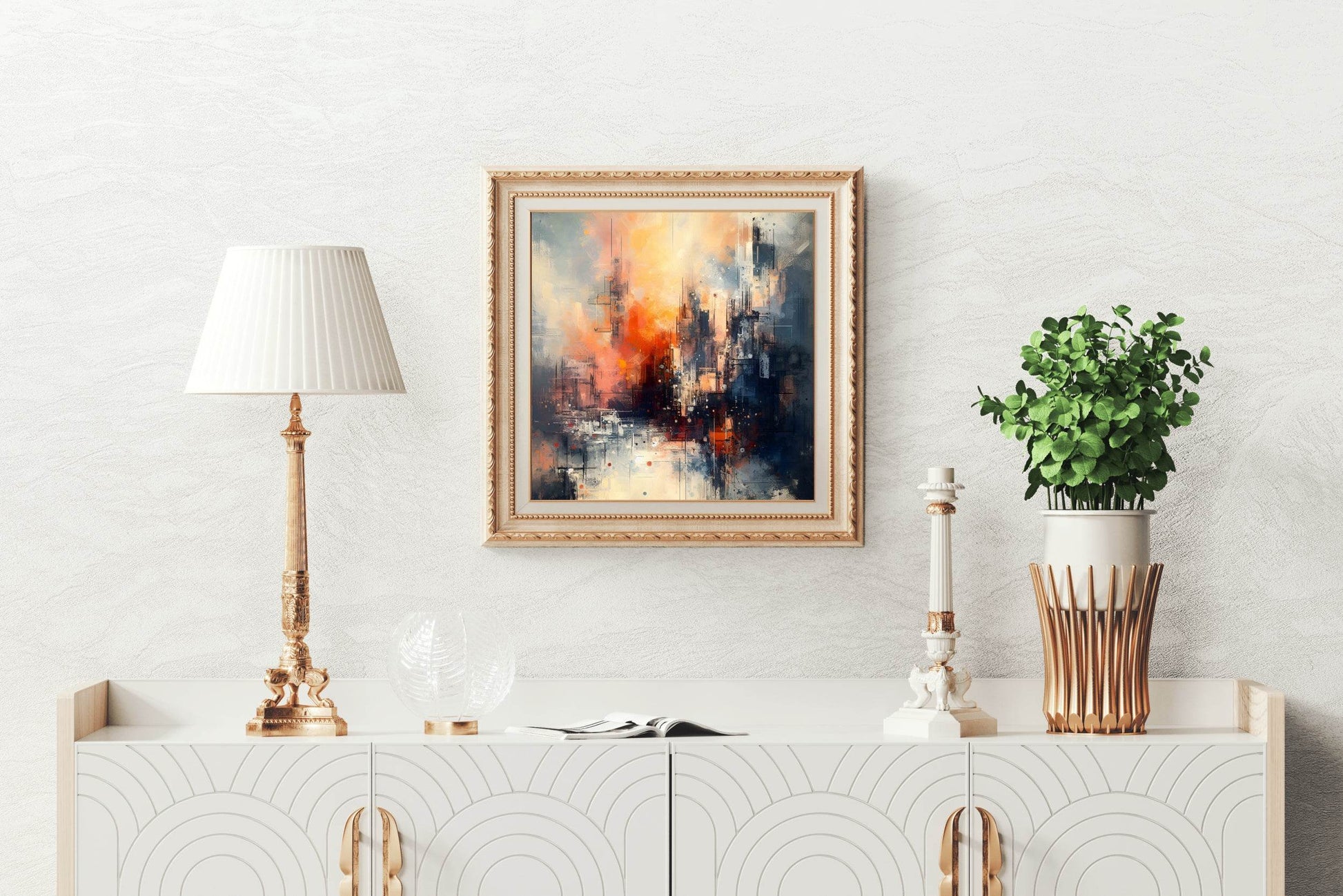 Buildings on Brush Strokes Wall Art - beink online art store