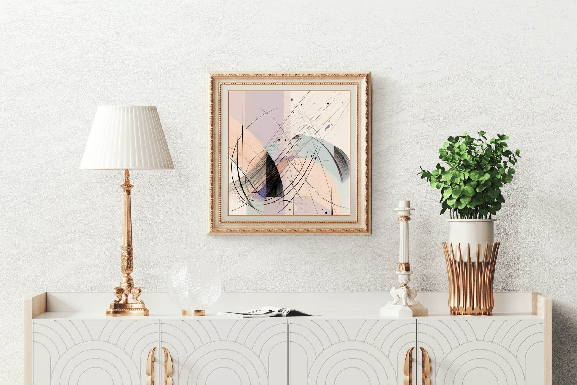 Colorful Lines Composition Abstract Wall Art - beink online art store