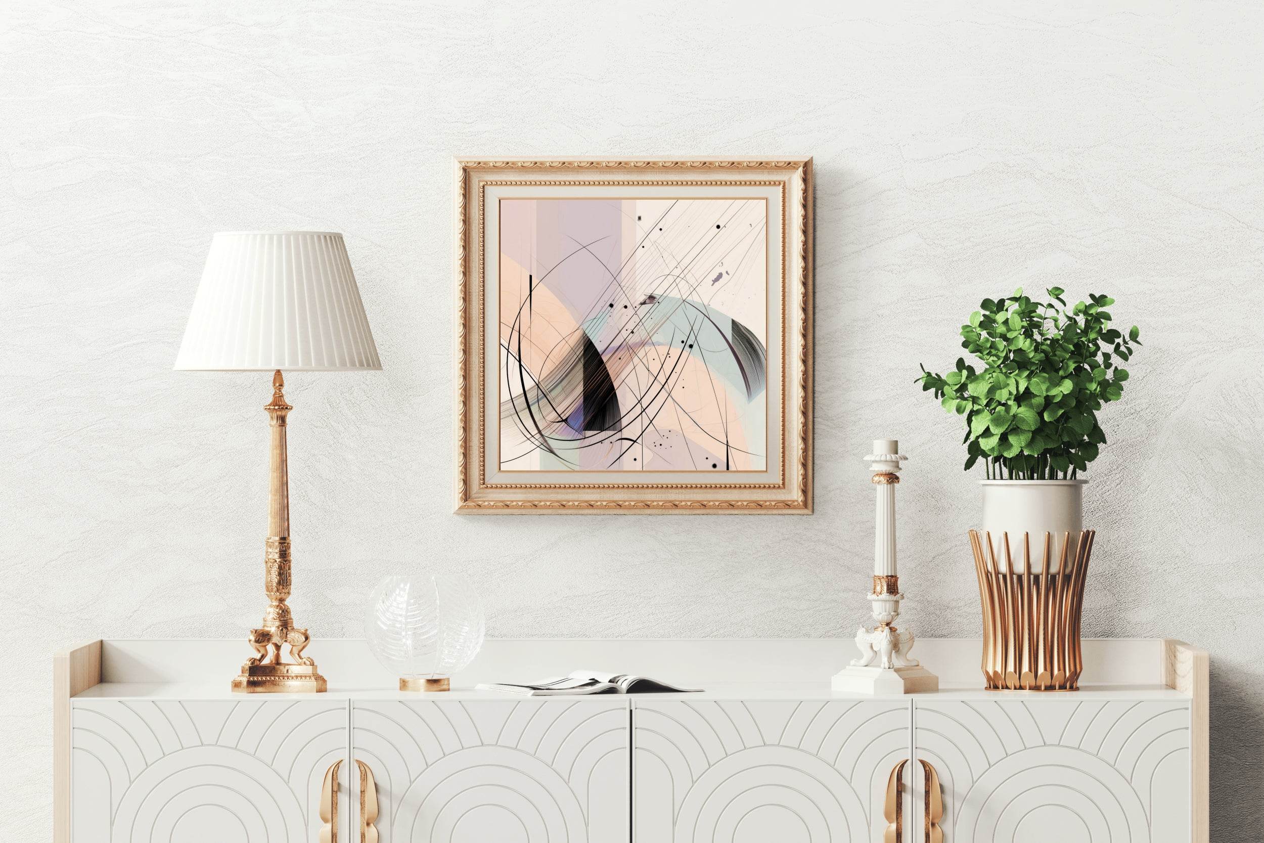 Colorful Lines Composition Abstract Wall Art - beink online art store