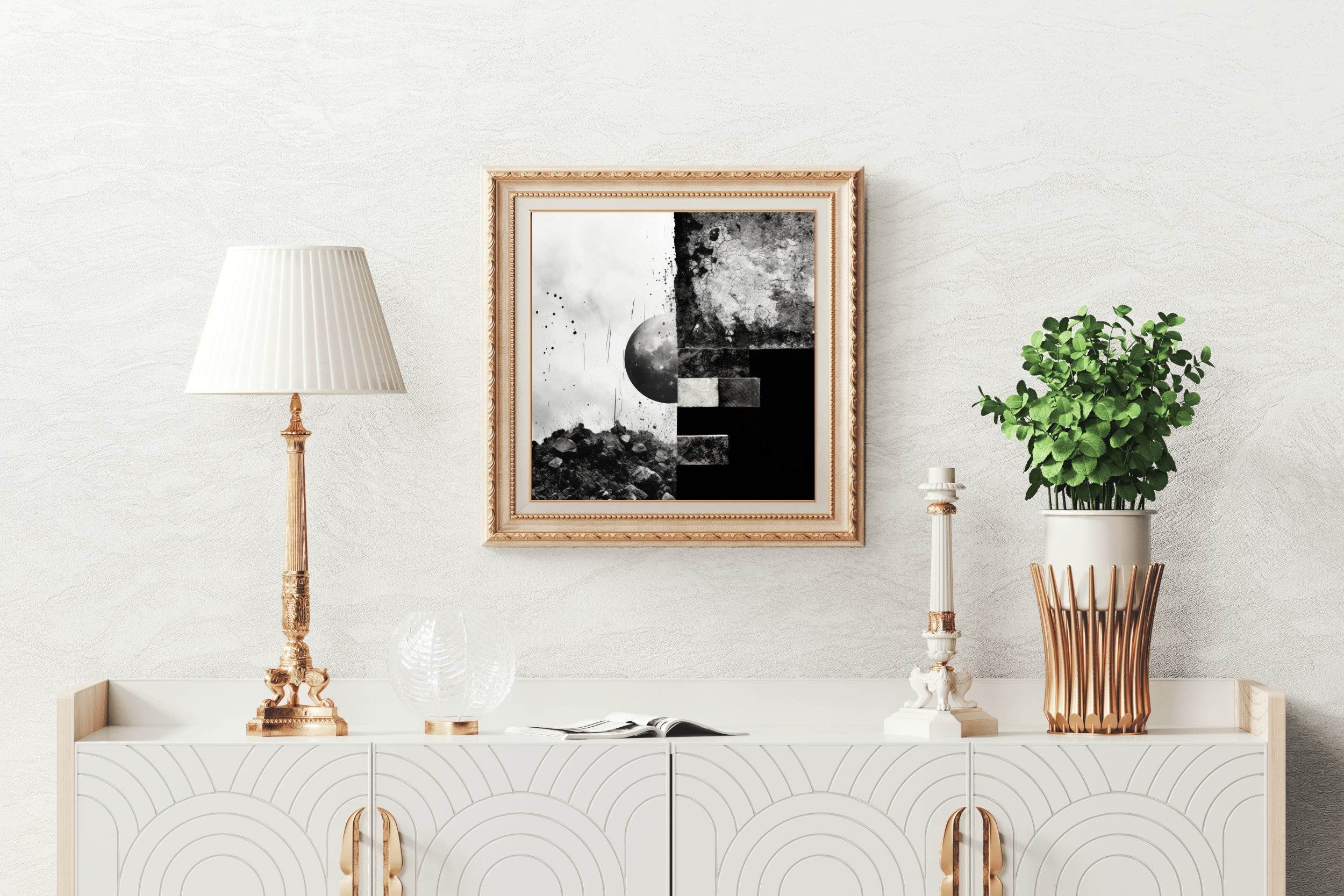 Earth Distraction Geometric Idealization Abstract Wall Art - beink online art store
