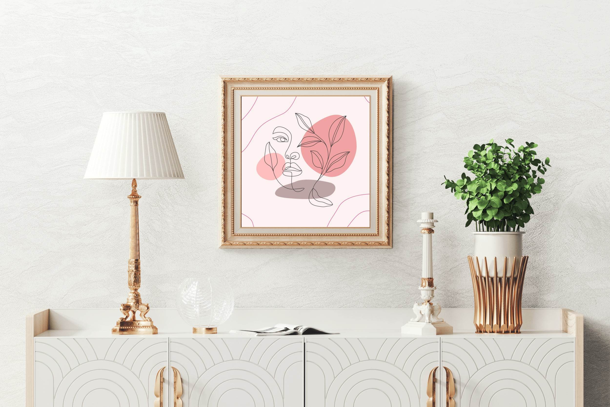 Beautiful Face Decorated With Flowers Wall Art - beink online art store