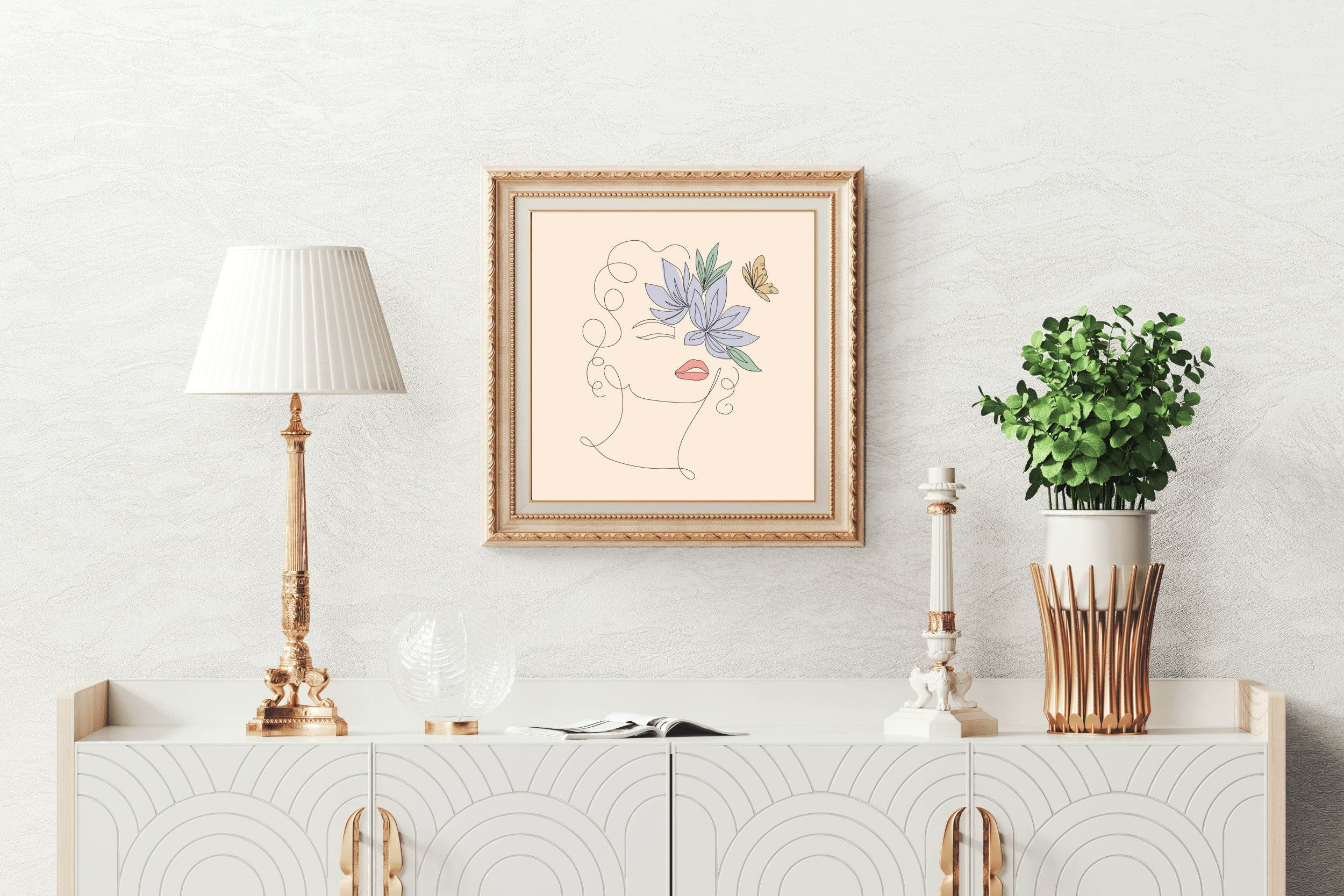 Butterfly Flower Woman Design Wall Art - beink online art store