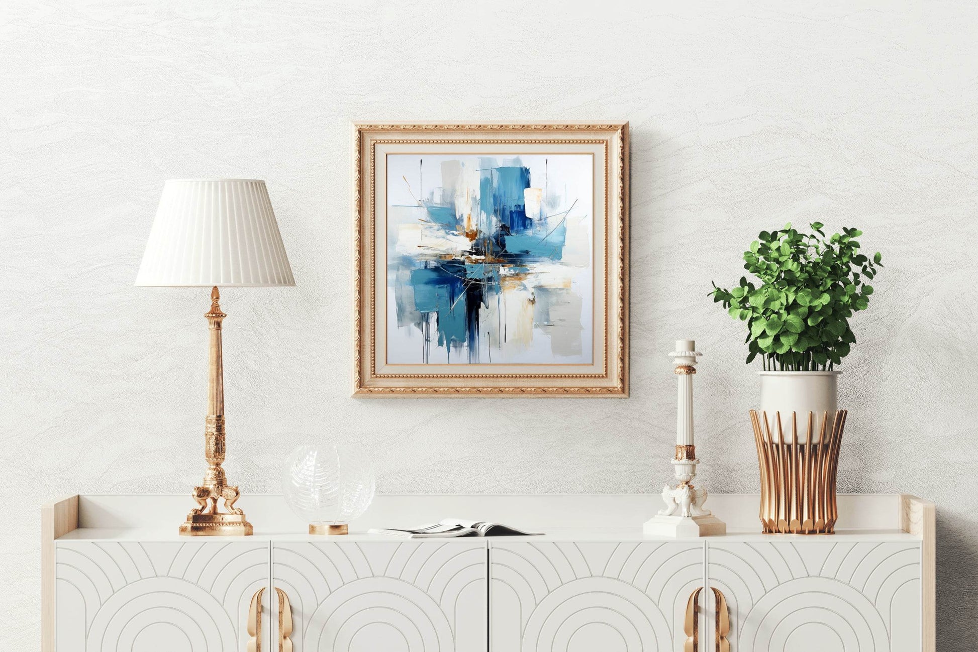 Blue and White Painting Abstract Wall Art - beink online art store