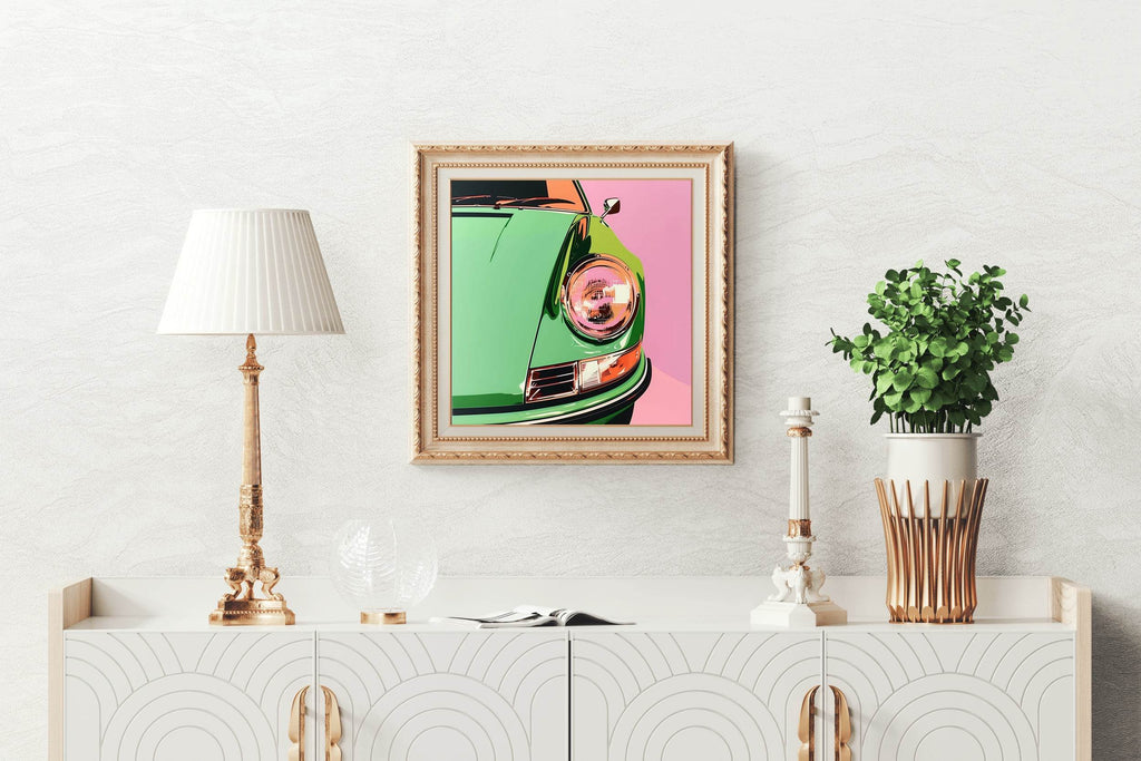Light Porsche 911 GT3 olive green Wall Art - beink online art store