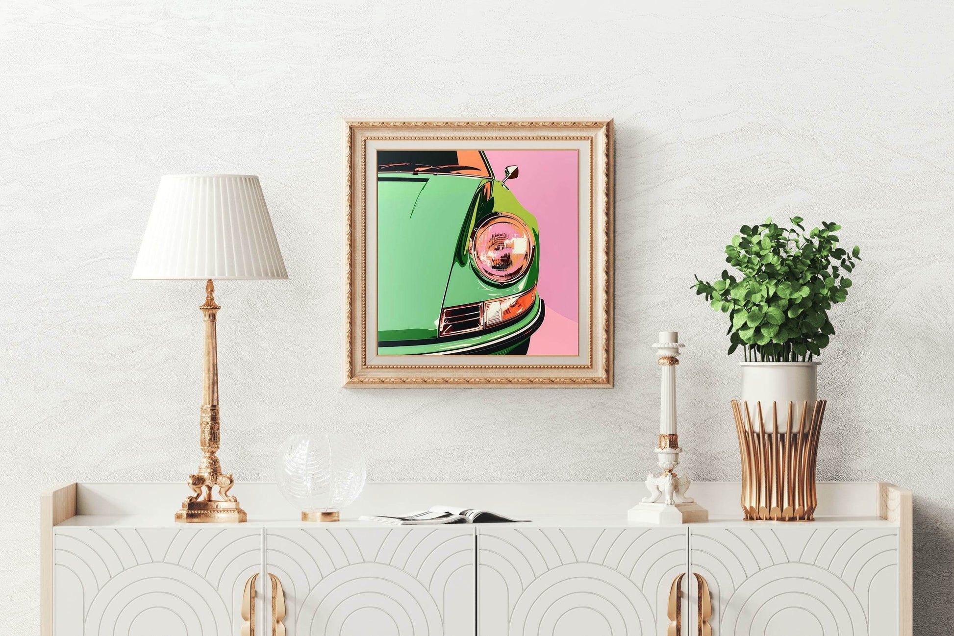 Light Porsche 911 GT3 olive green Wall Art - beink online art store