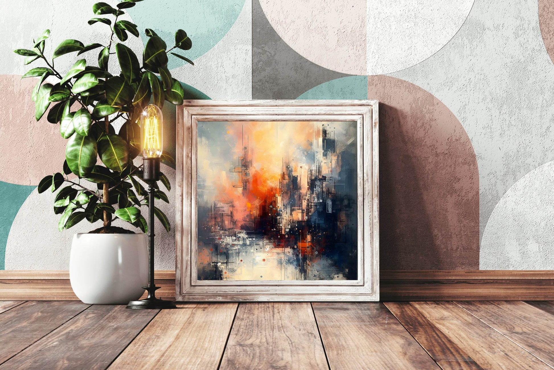 Buildings on Brush Strokes Wall Art - beink online art store