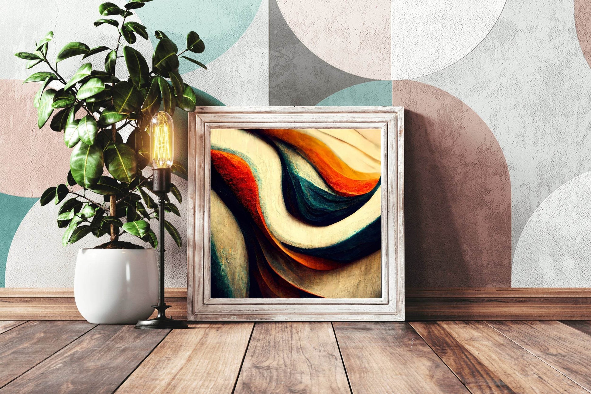 Bold Color Paper Curves Abstract Wall Art - beink online art store