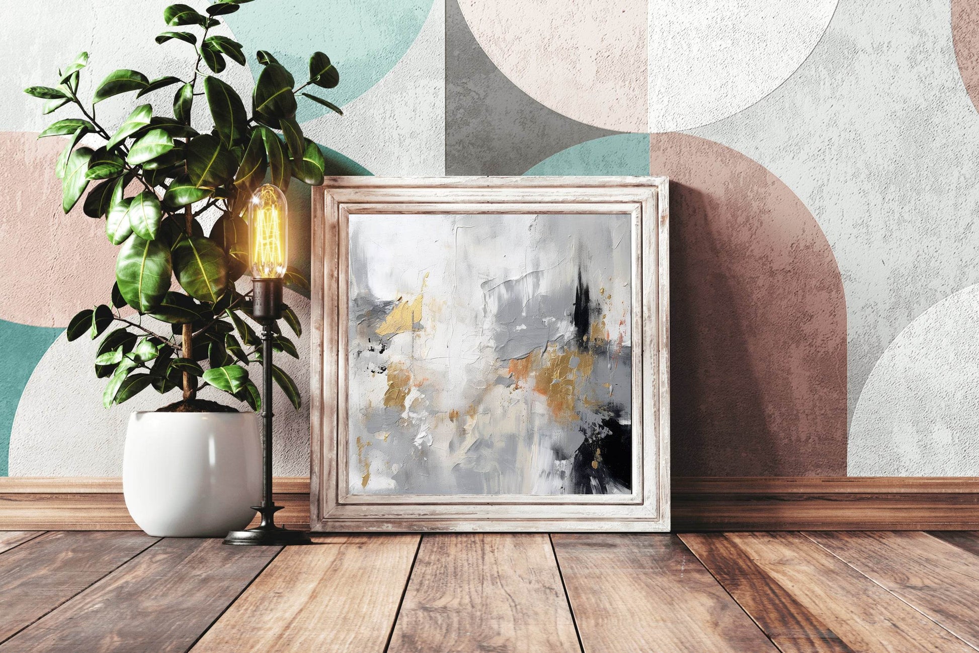 Golden Black Water Color Abstract Wall Art - beink online art store