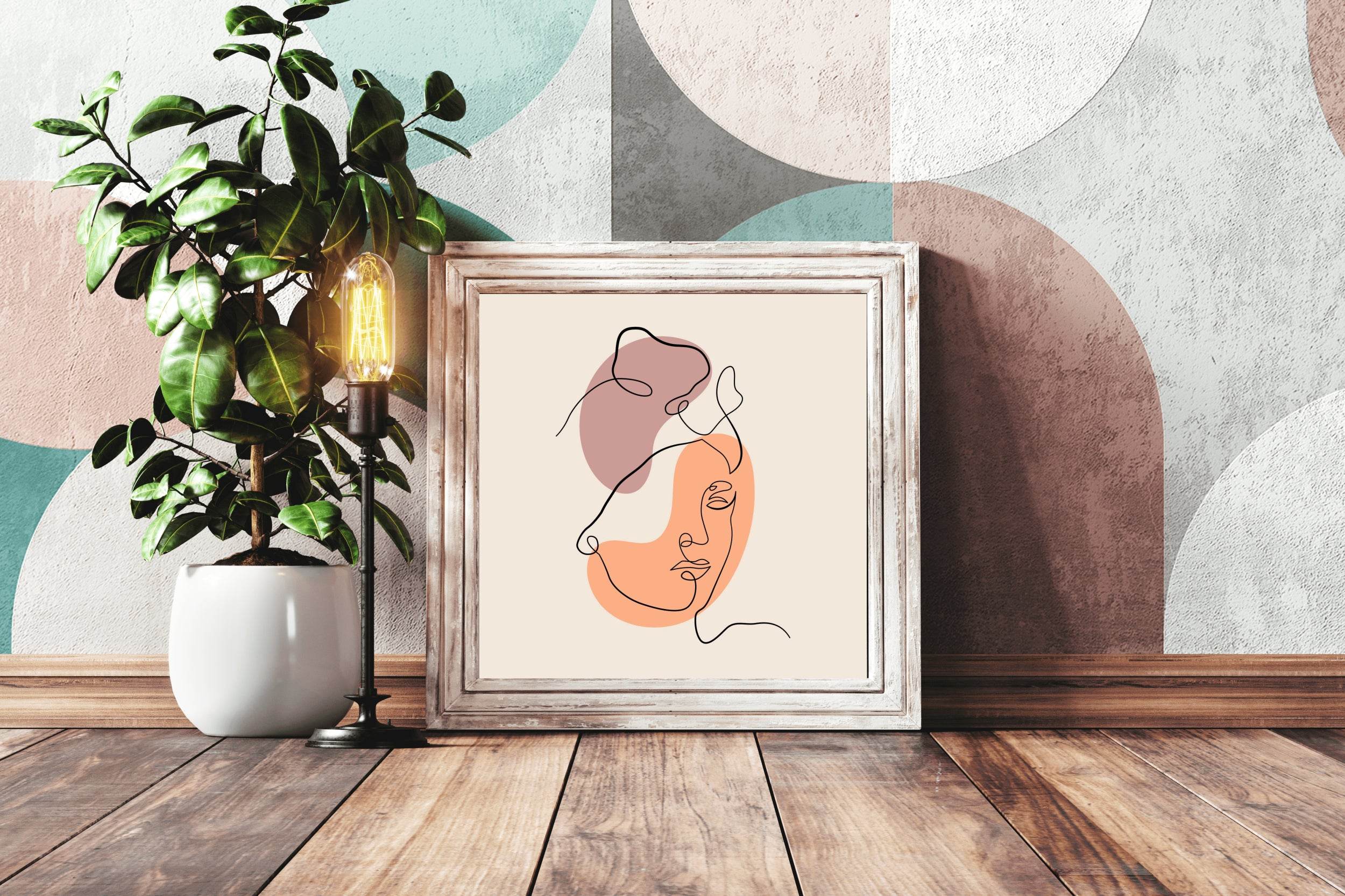 Female Face in Artistic Style Wall Art - beink online art store