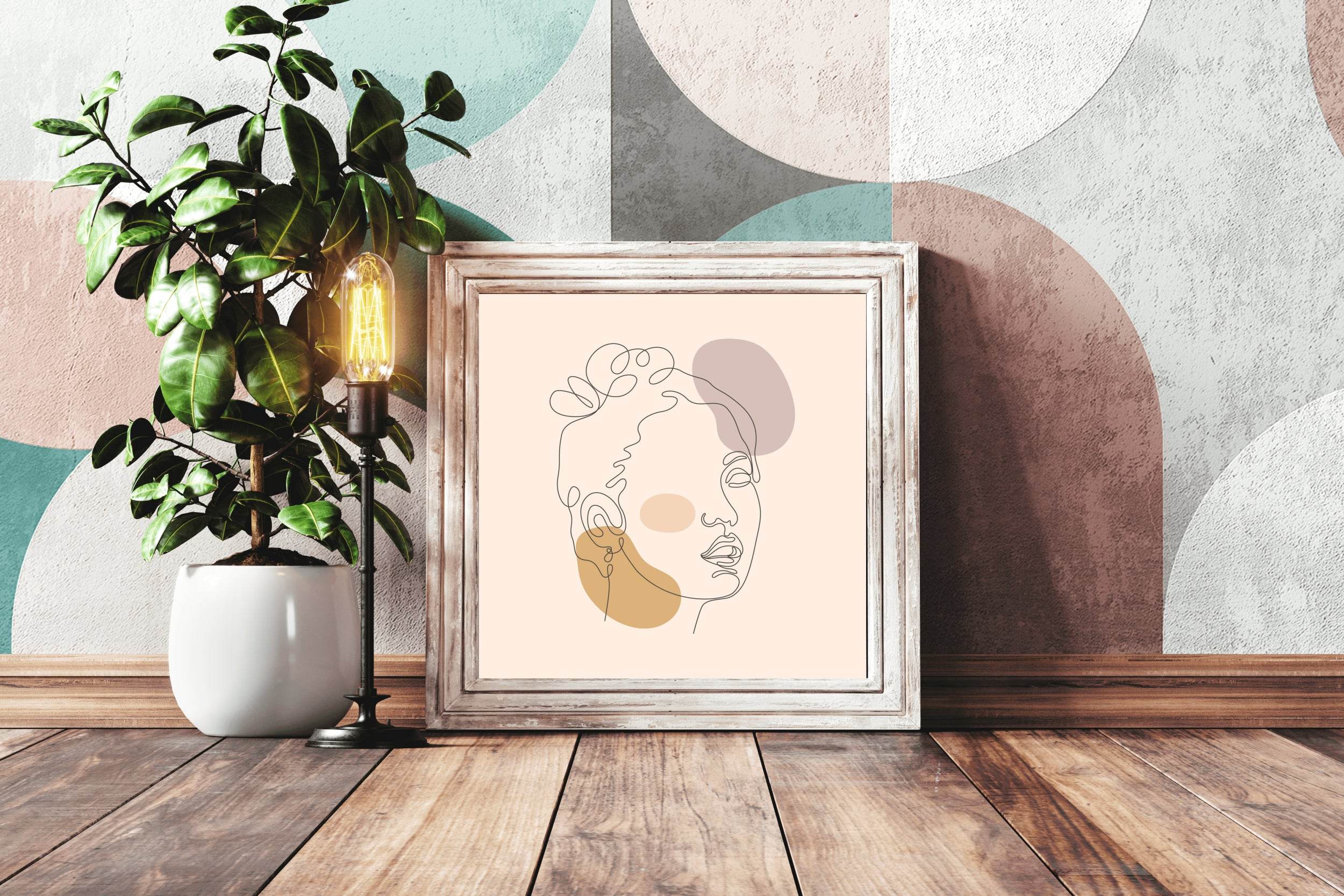 Woman Face With One Eye Line Art - beink online art store