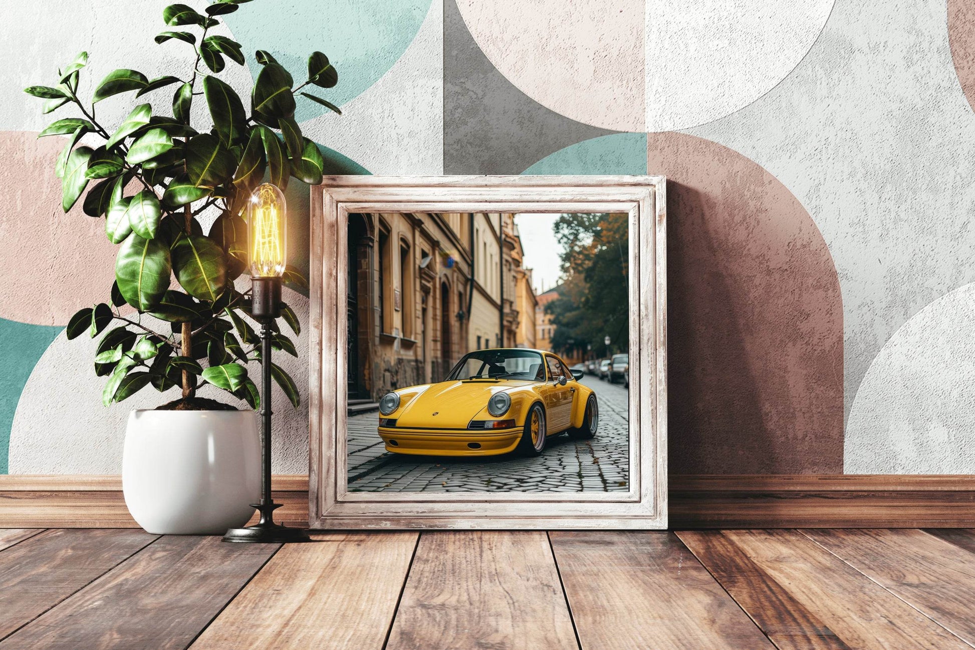 Yellow Porsche 911 RE Wall Art - beink online art store