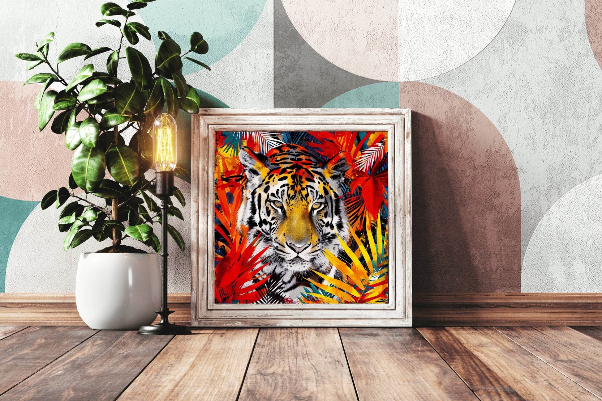 Painting of Tiger in a Jungle - beink online art store