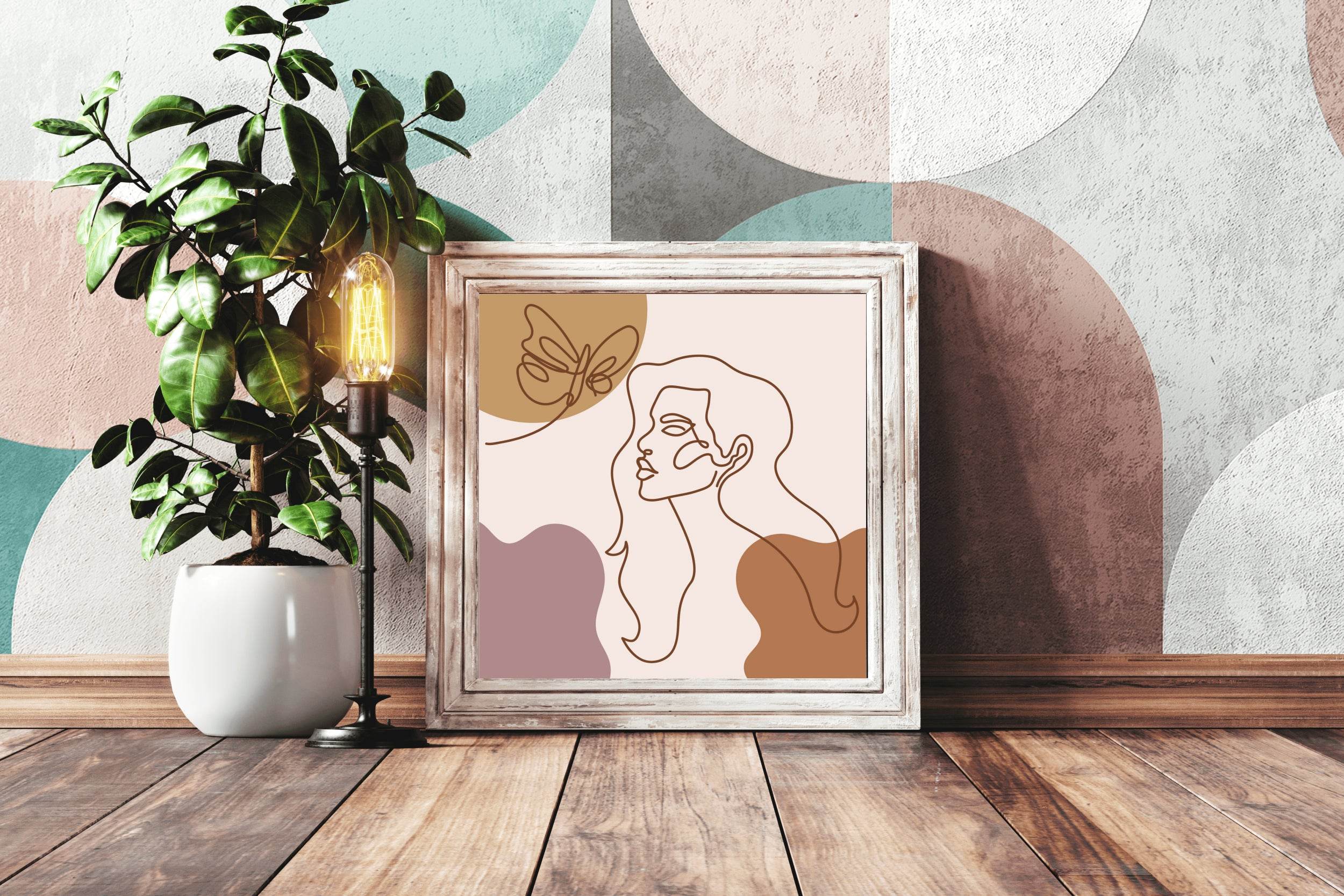 Linear Blonde Girl Wall Art - beink online art store