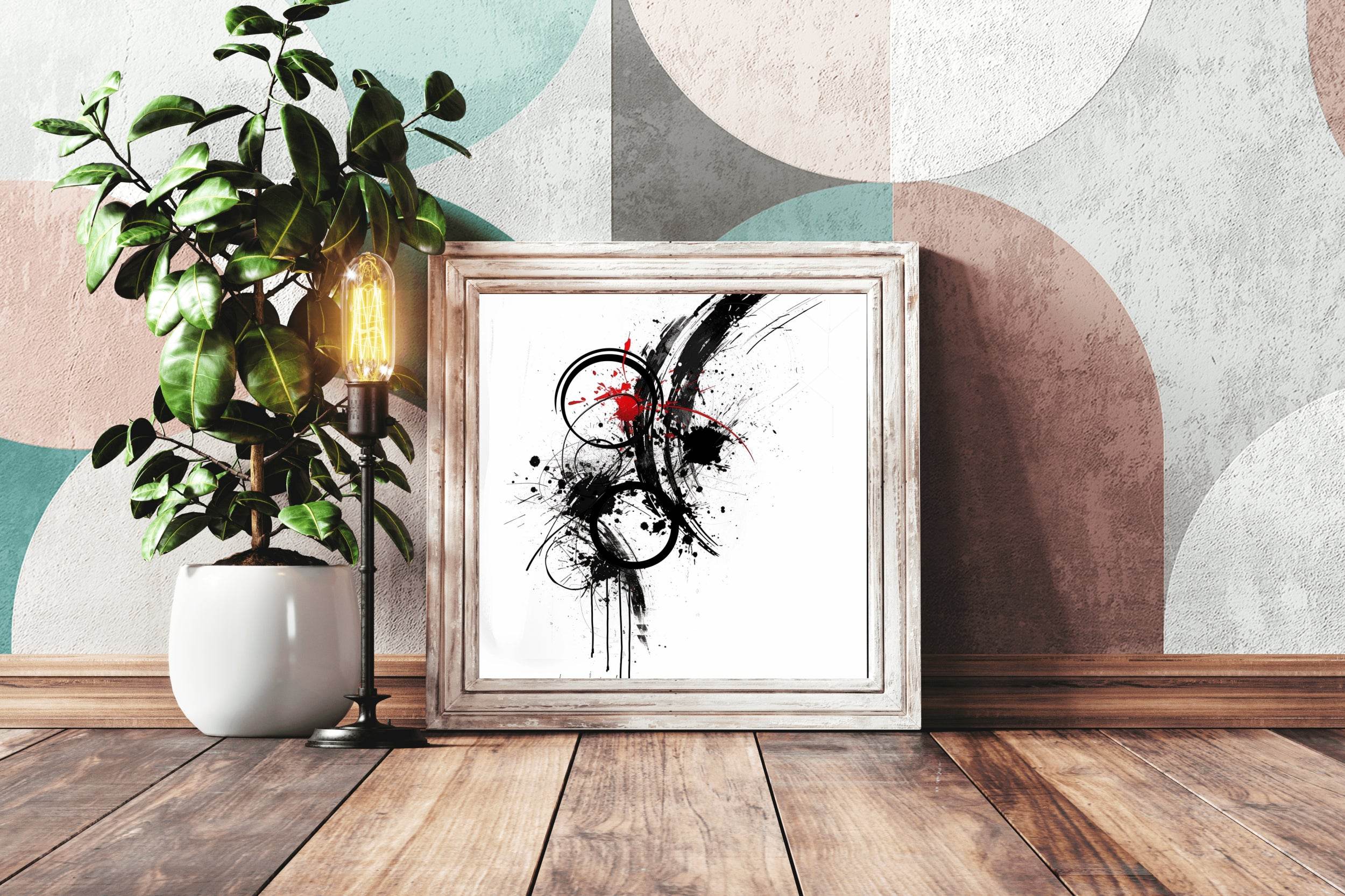 Black and Red Chaos Modern Wall Art - beink online art store