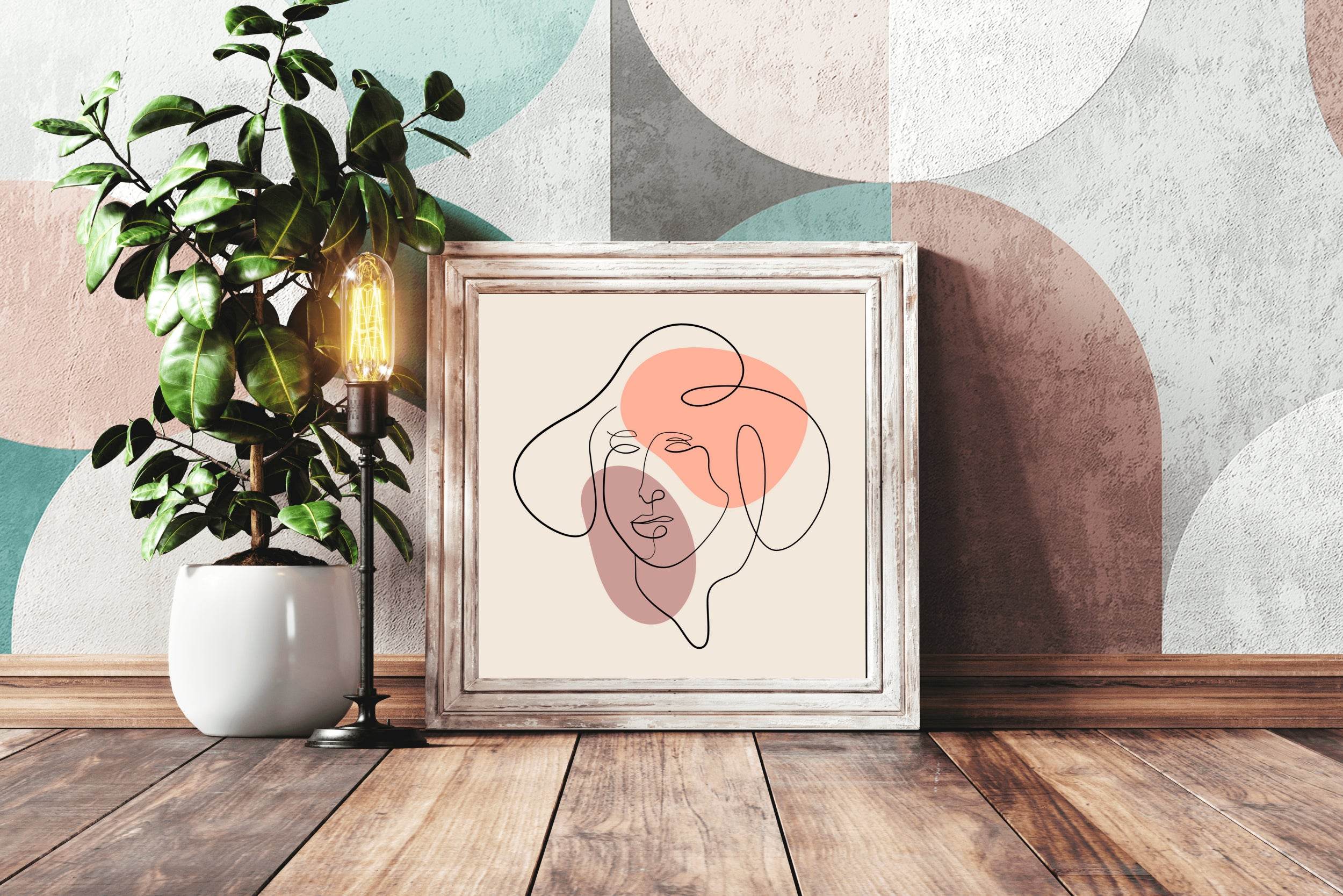Female Face Abstract Wall Art - beink online art store